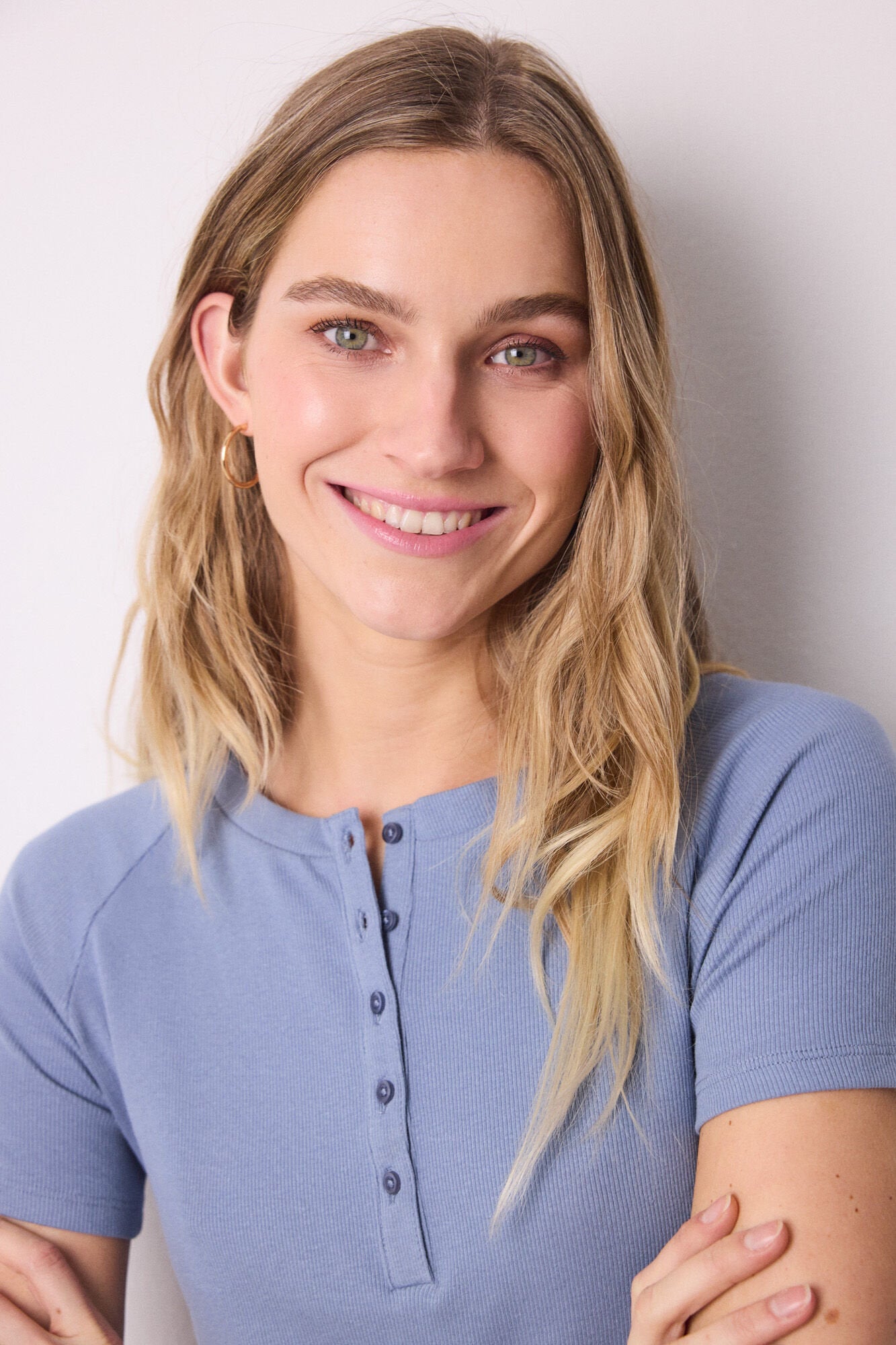 Women Secret_Blue Ribbed Short Sleeve T-Shirt_3279681_17_04