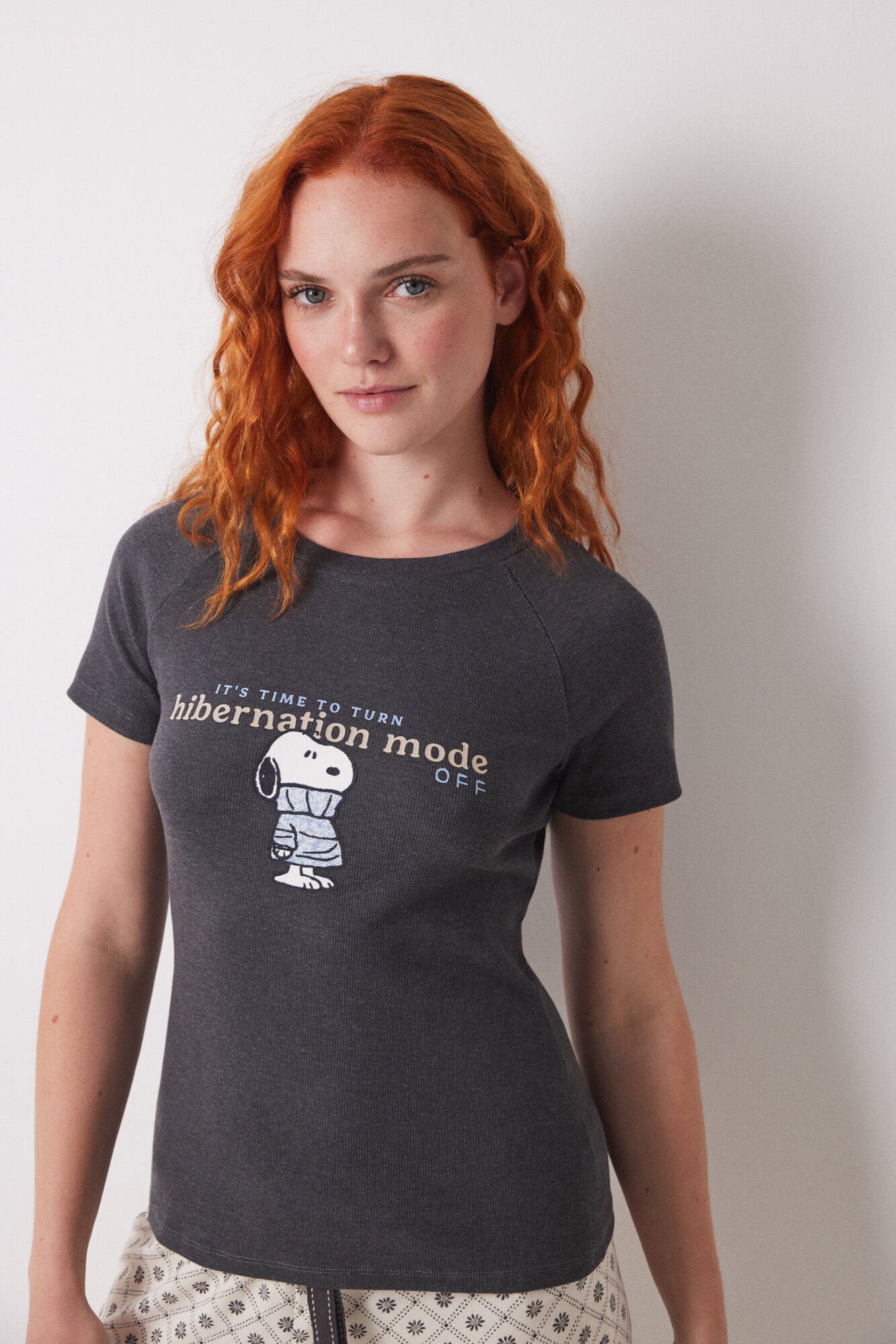 Women Secret_Snoopy Ribbed Short Sleeve T-Shirt_3279685_46_02