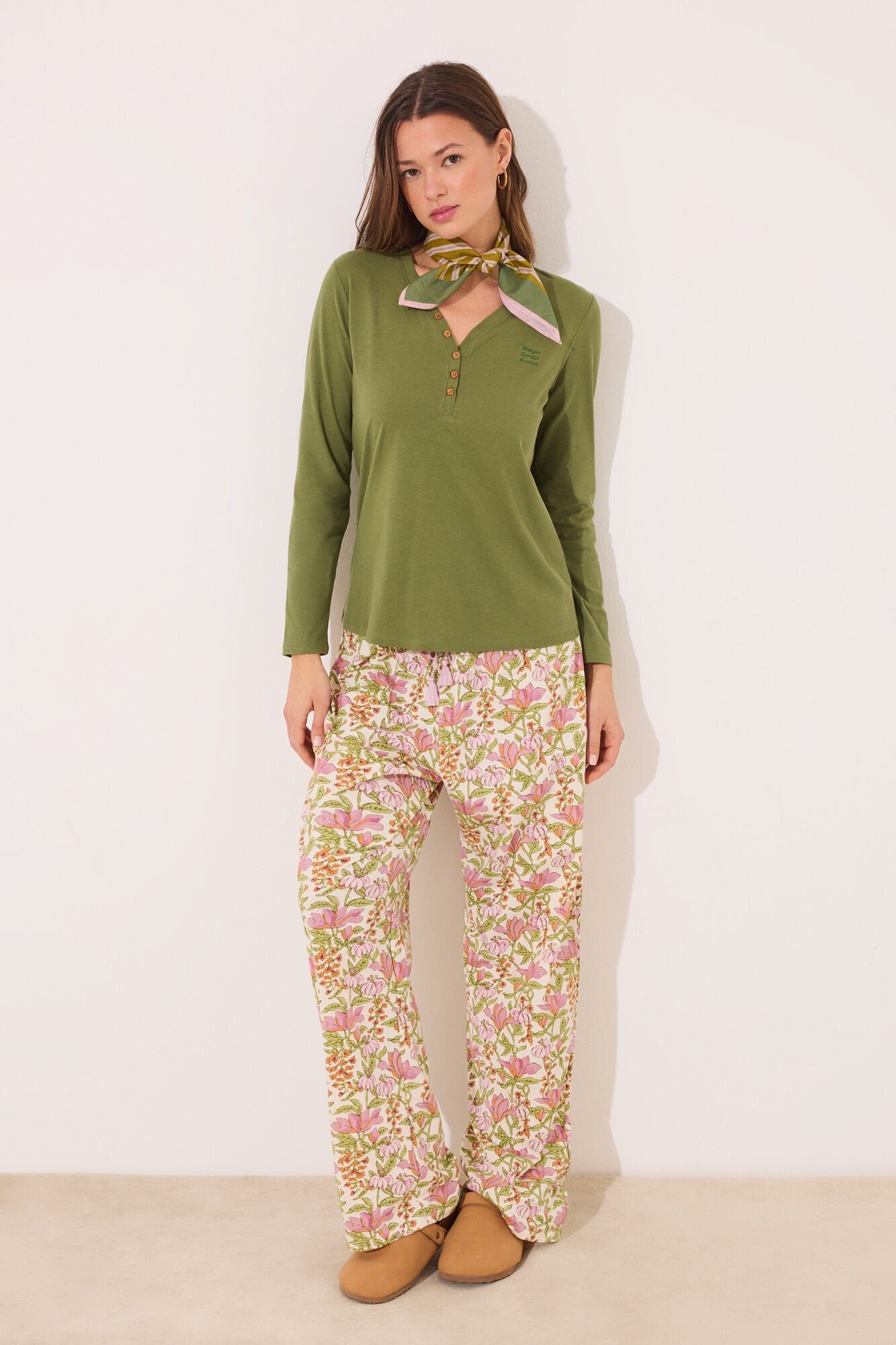 Women Secret_Long Sleeve T T-Shirt 100% Cotton Green_3279688_91_02