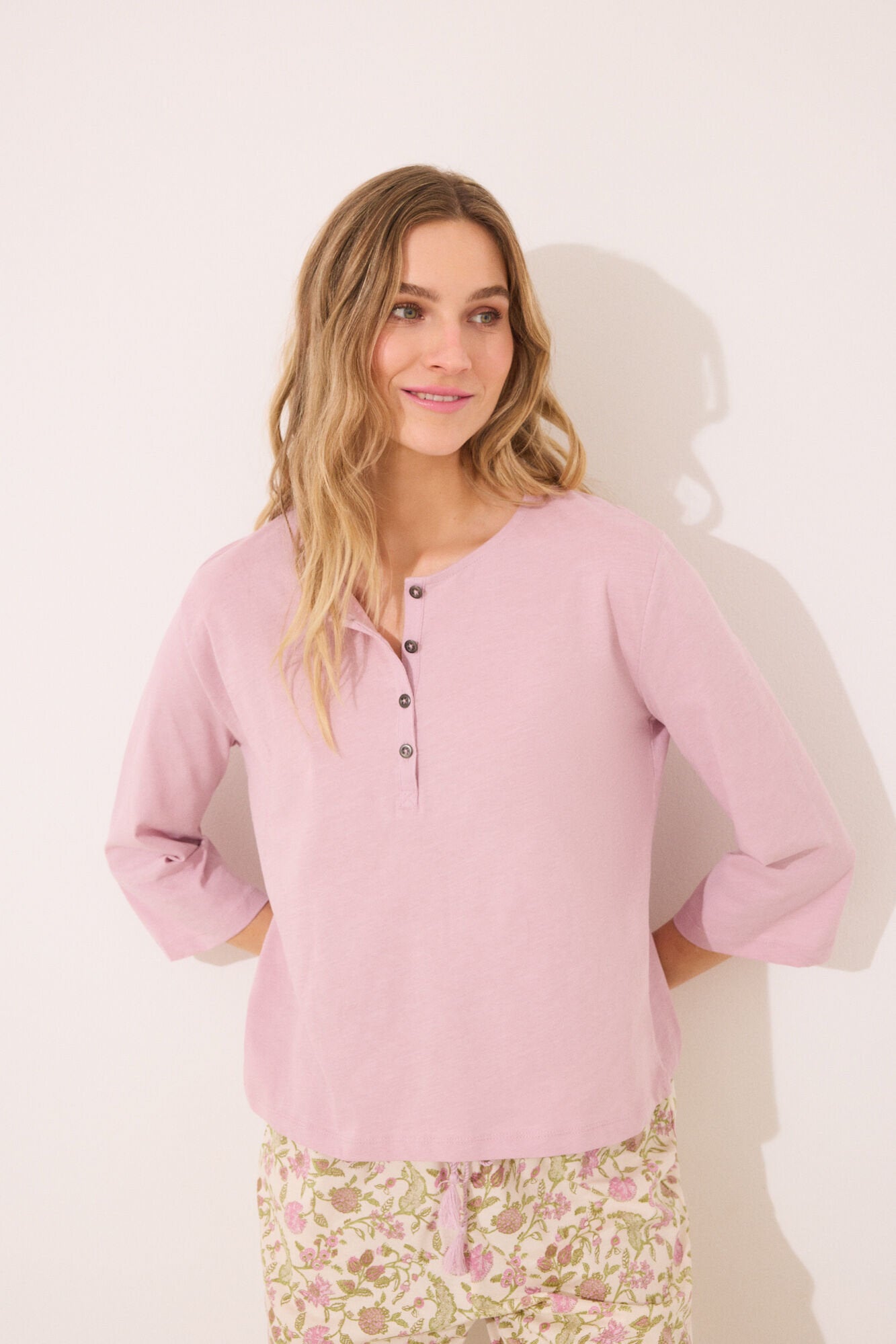 Women Secret_Long Sleeve T T-Shirt 100% Cotton Pink_3279690_72_01