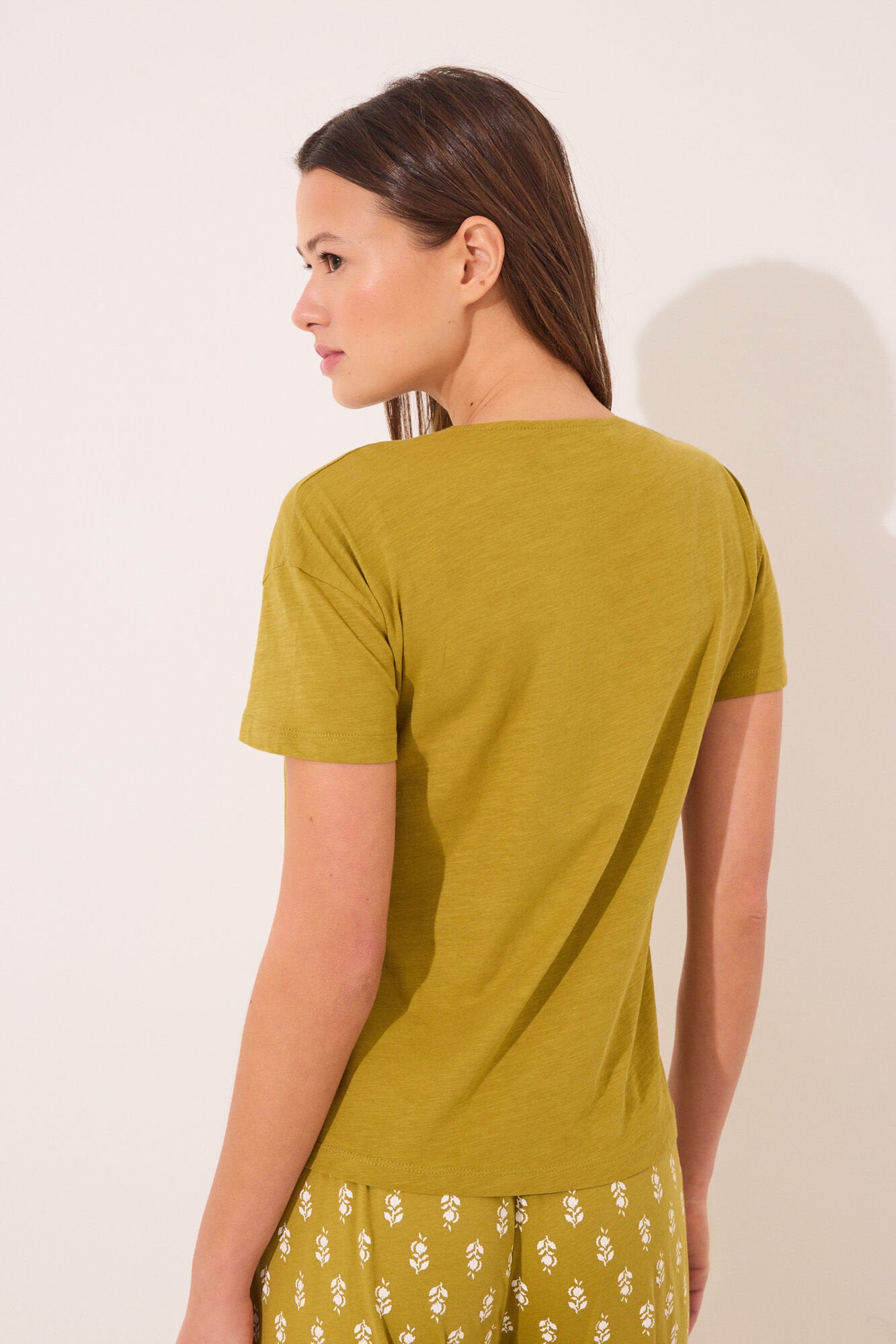 Women Secret_Short Sleeve T T-Shirt 100% Cotton Khaki_3279691_94_04