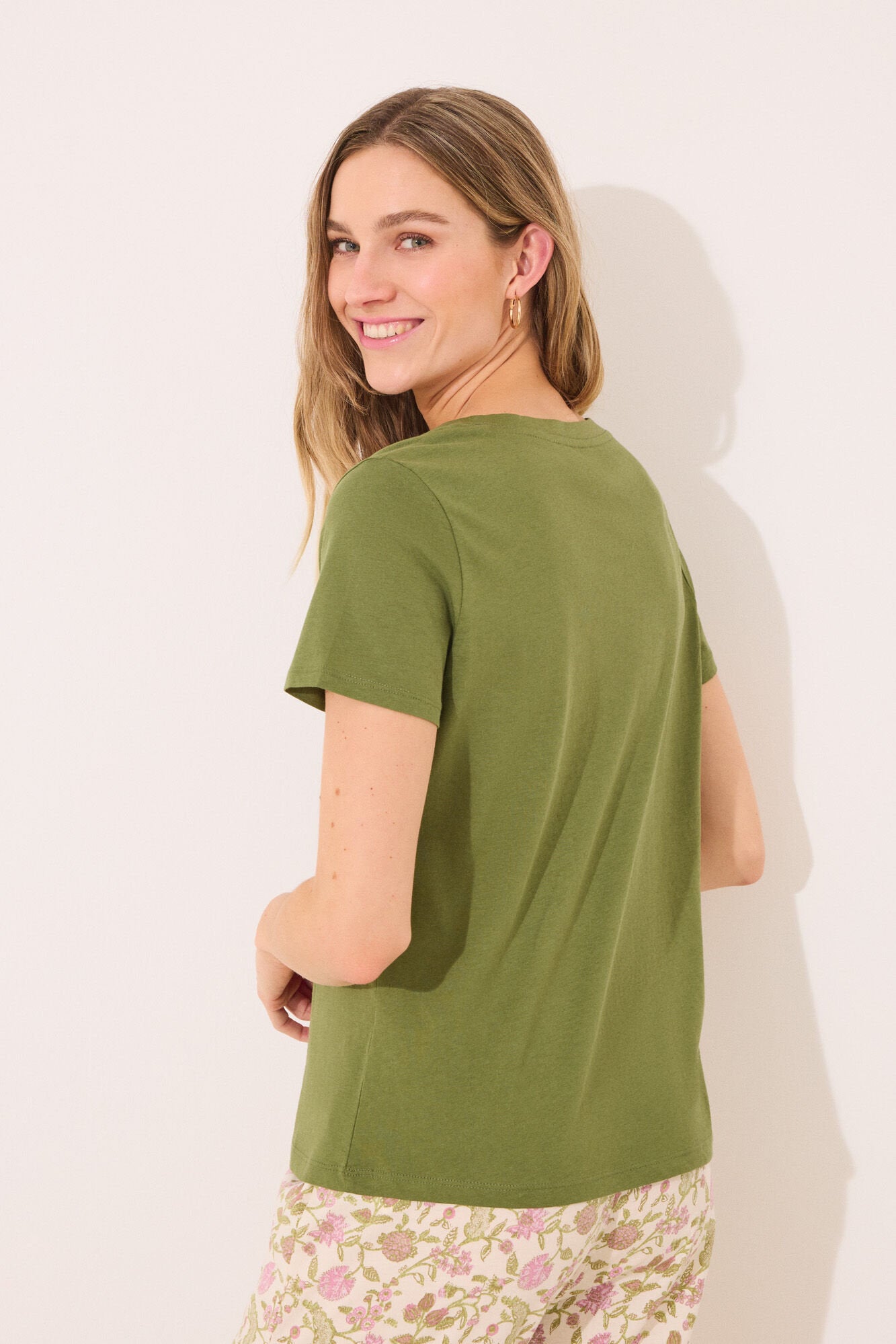 Women Secret_Short Sleeve T T-Shirt 100% Cotton Green_3279693_91_04
