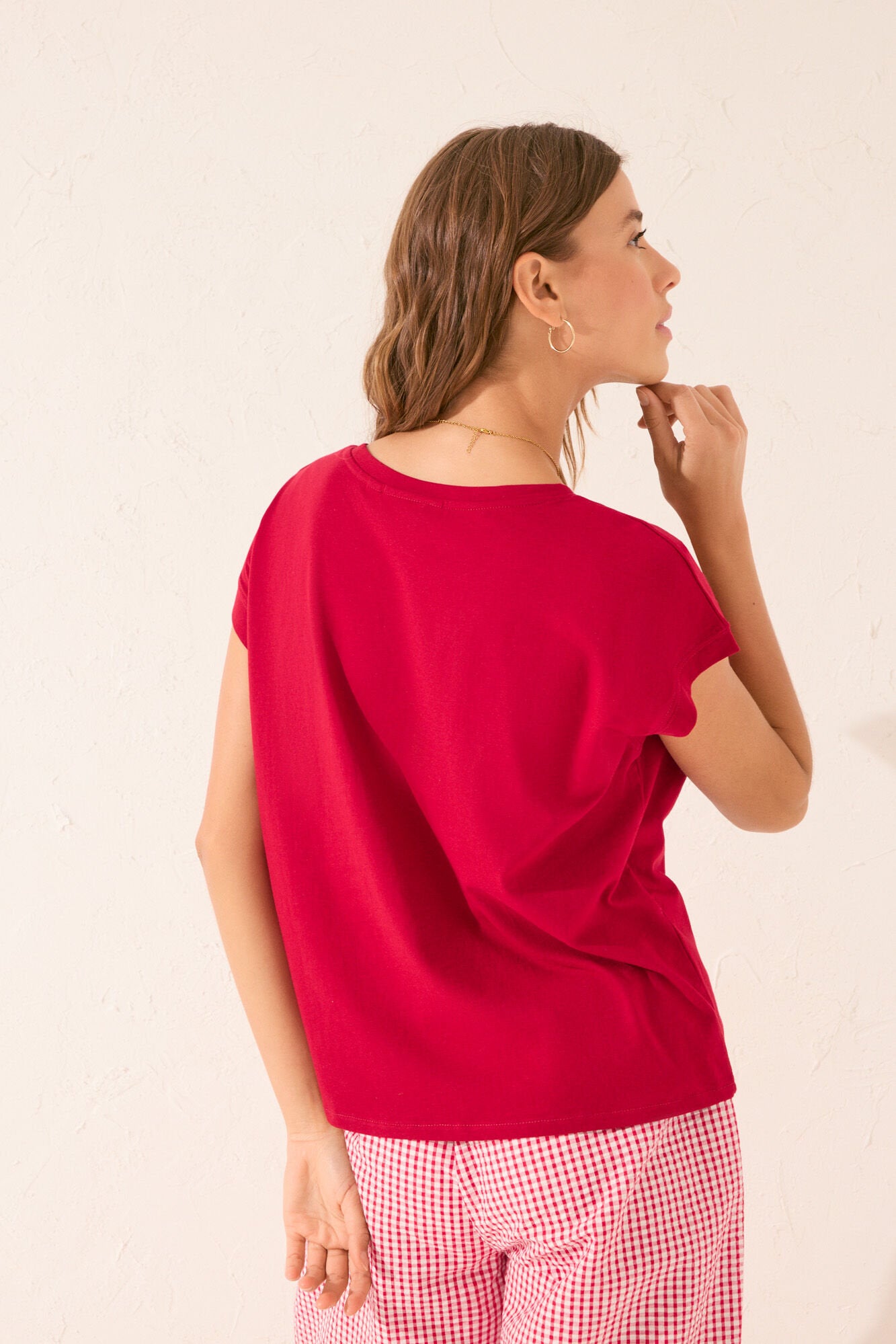 Women Secret_100% Cotton Red Snoopy Short Sleeve T-Shirt_3279712_60_04