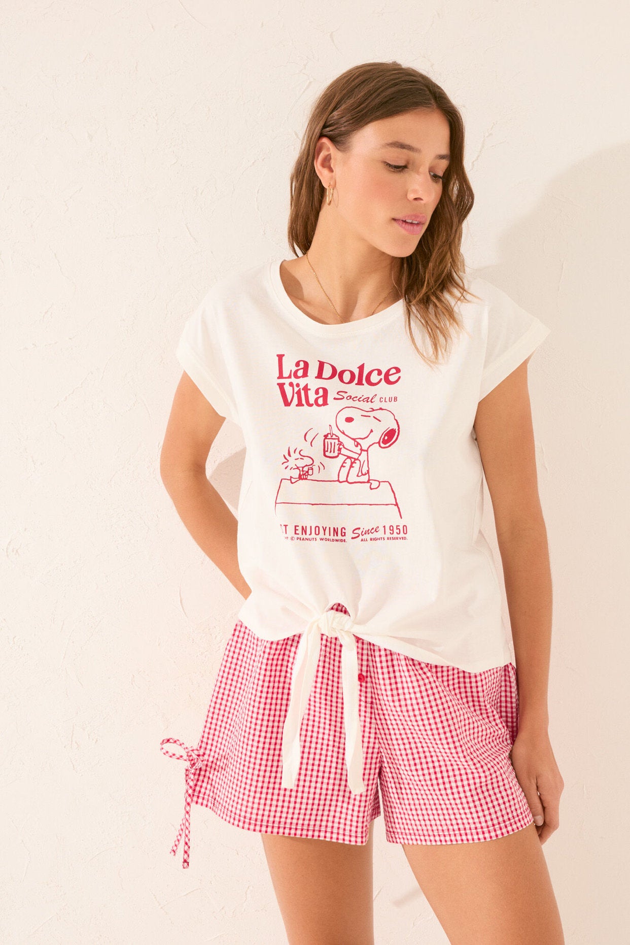Women Secret_100% Cotton White Snoopy Short Sleeve T-Shirt_3279713_99_04