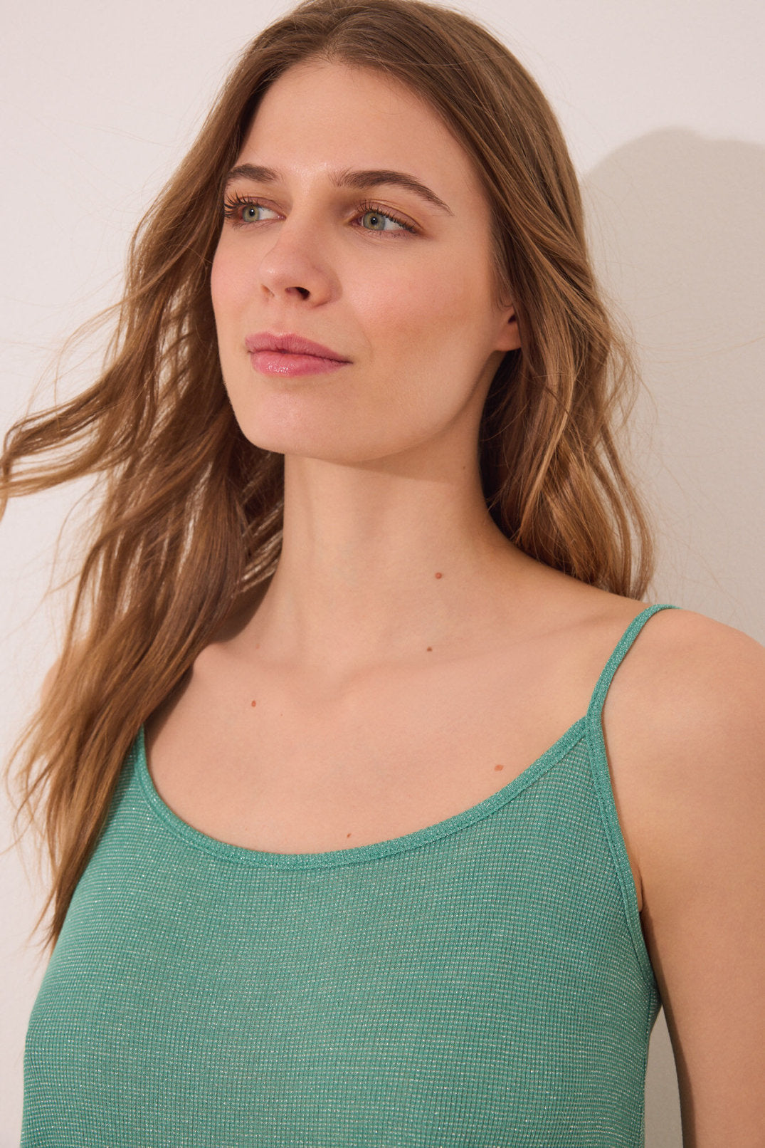 Women Secret_Green Ribbed Vest Top_3279715_22_05