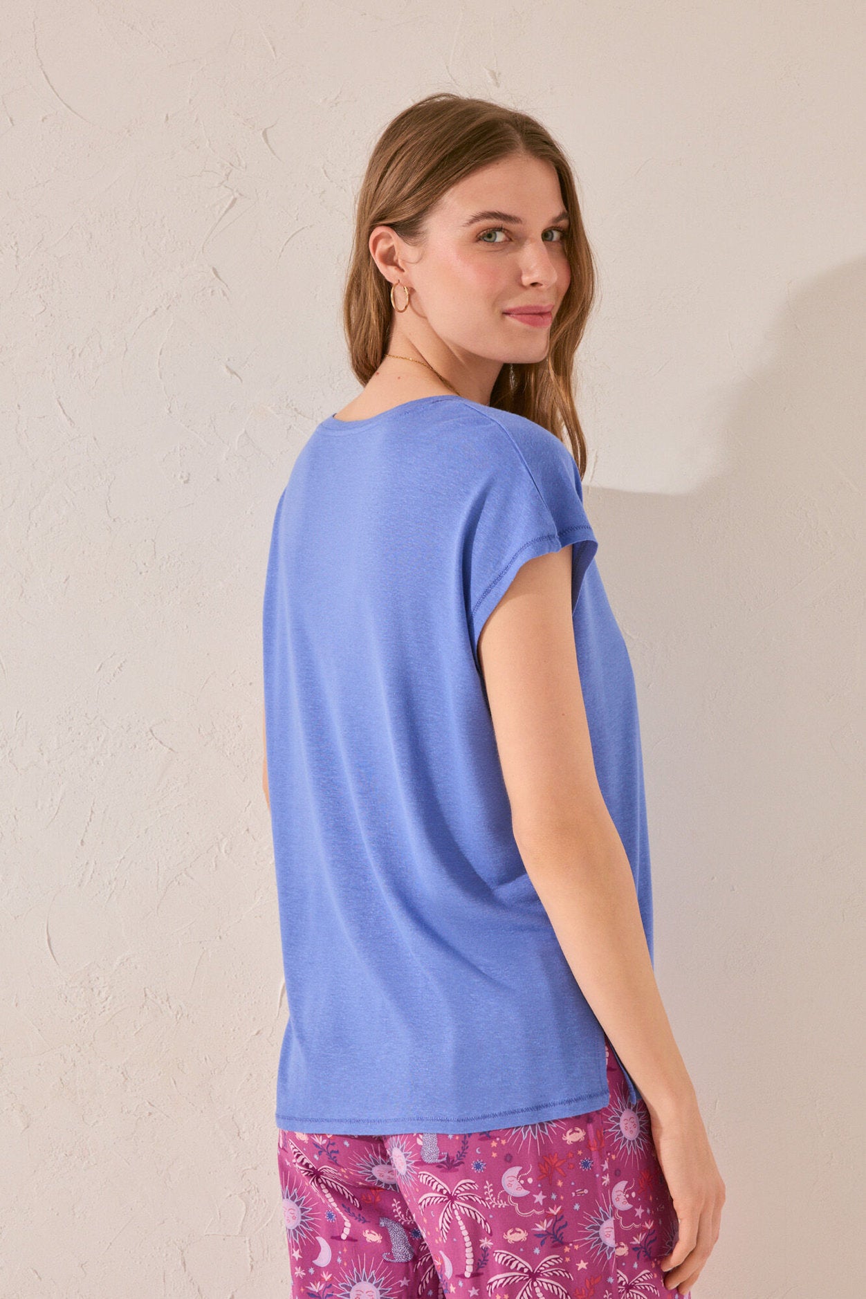 Women Secret_Light Blue Viscose Short Sleeve T-Shirt_3279718_18_04