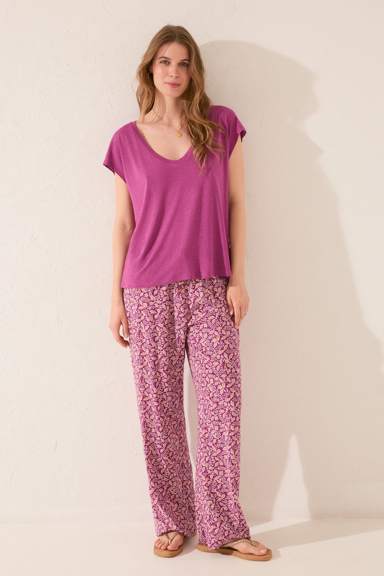 Women Secret_Purple/Lilac Viscose Short Sleeve T-Shirt_3279719_77_05