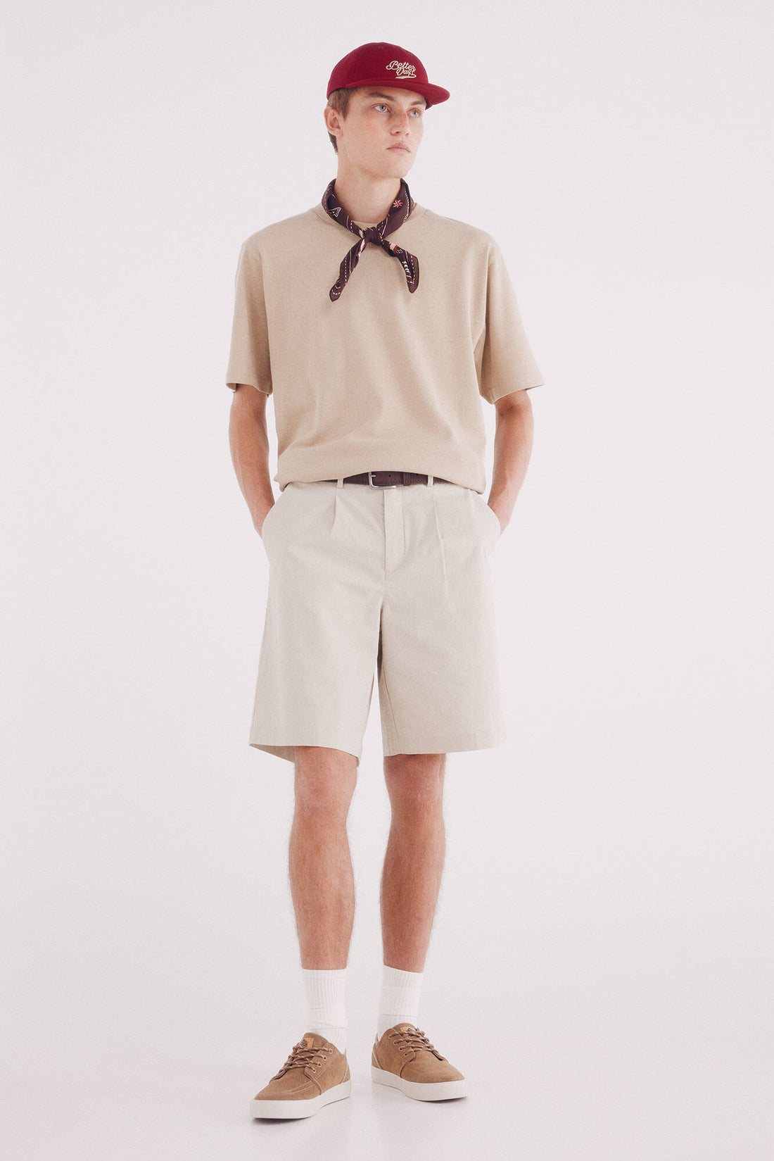 Springfield_Beige_Textured T-Shirt_3282466_51_02