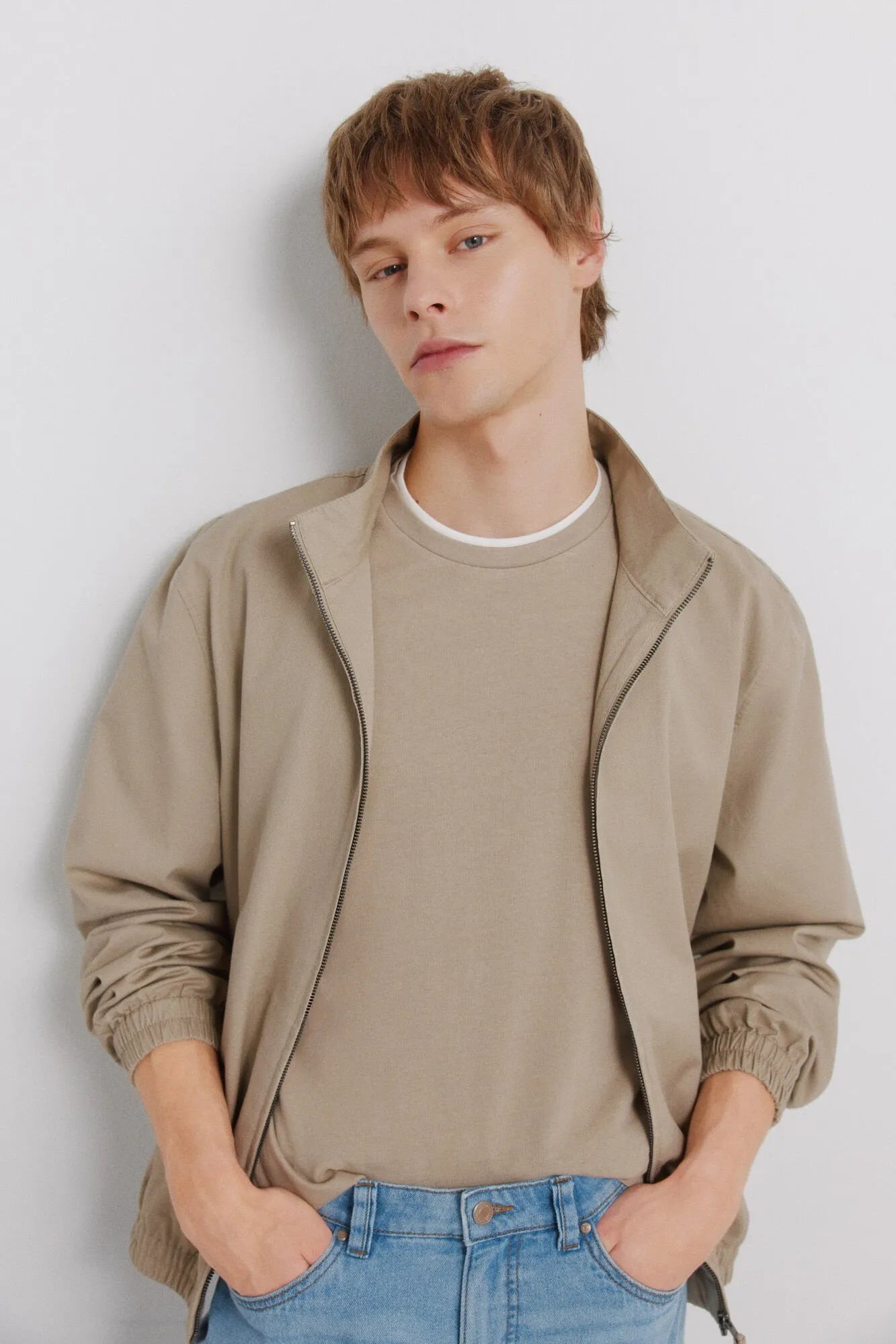 Springfield Beige Men Double Neck T-Shirt SKU: 3283427_36 Image 03