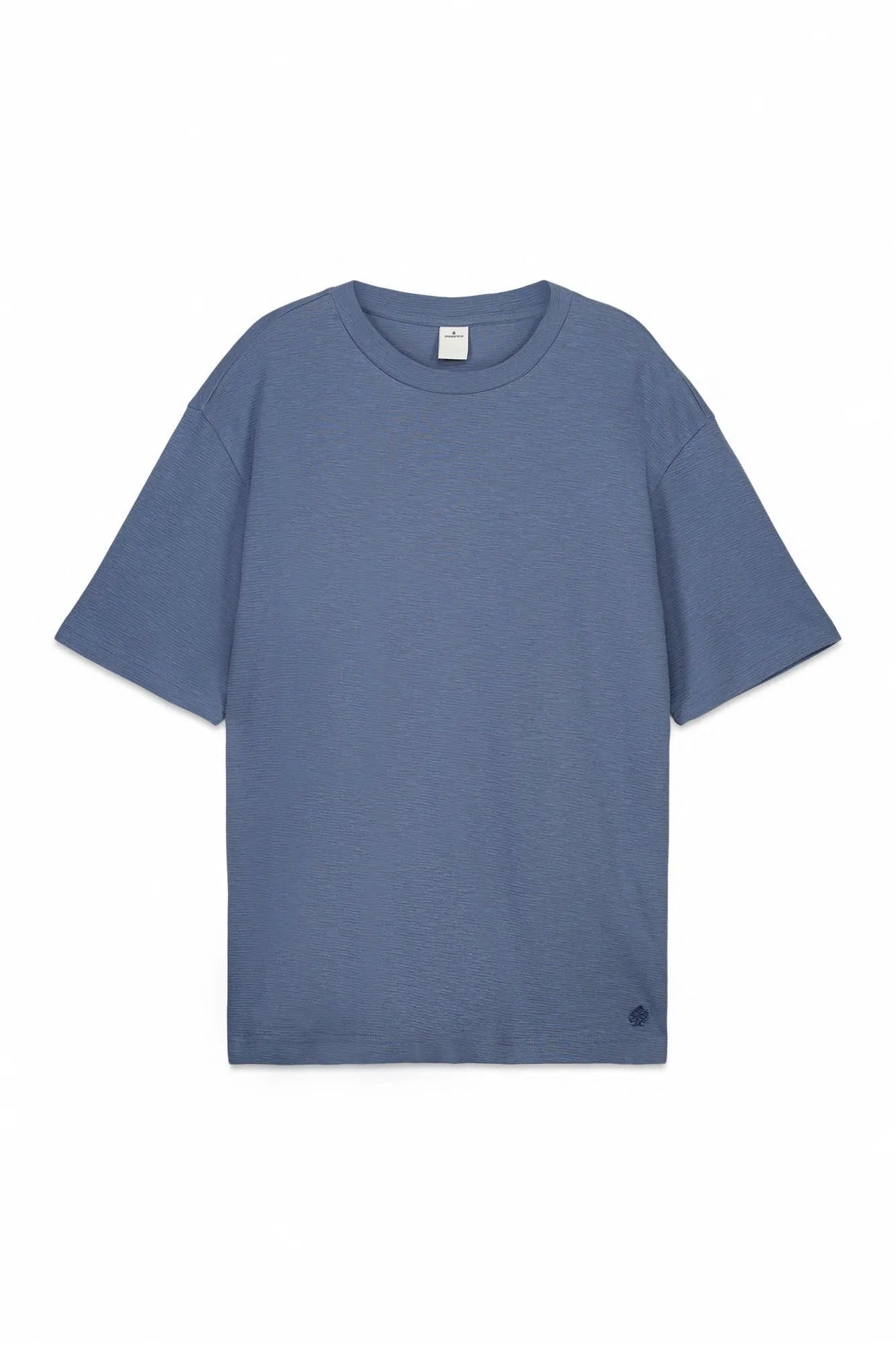 Springfield Blue Men Textured T-Shirt SKU: 3283428_18 Image 05
