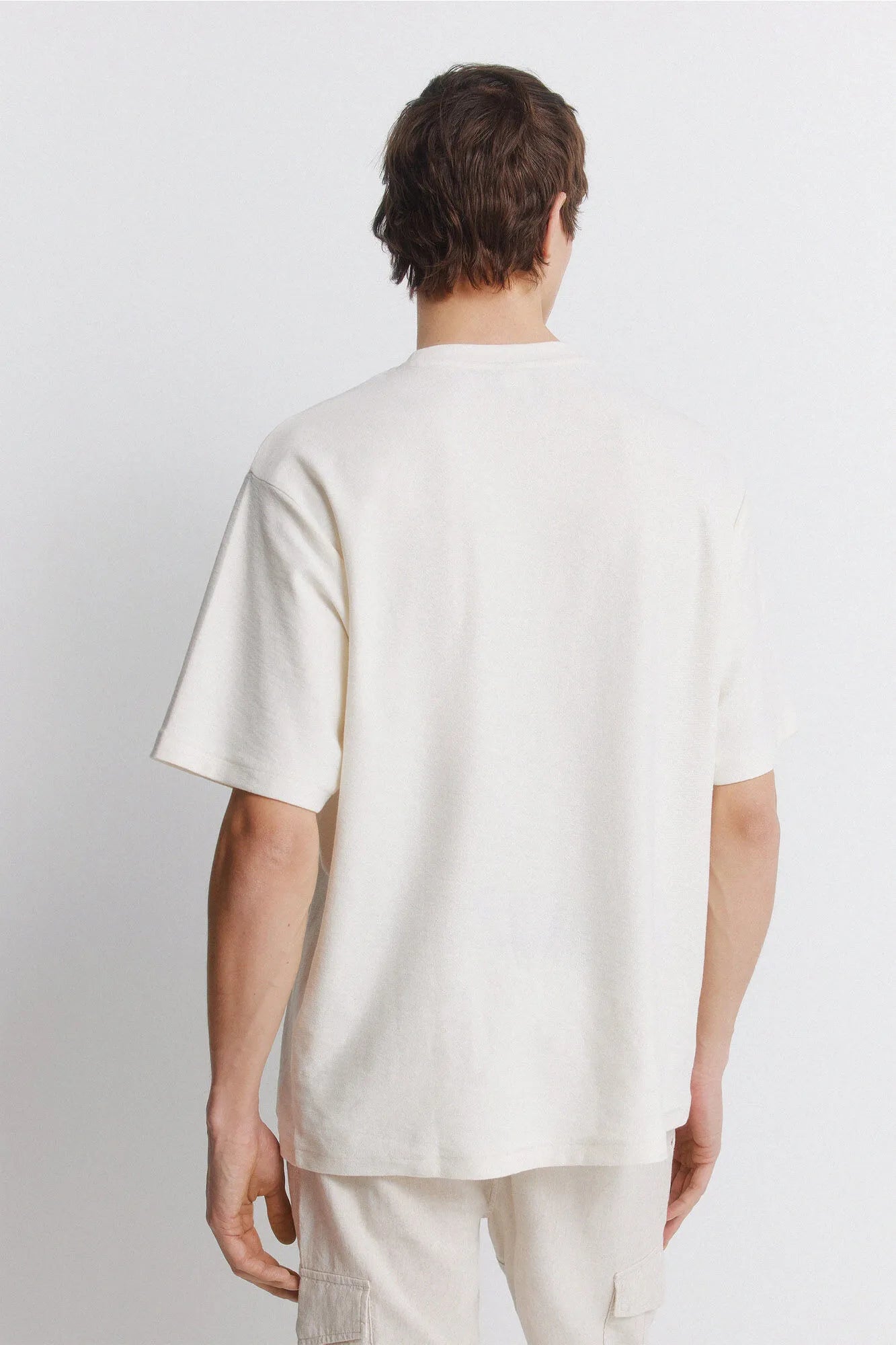 Springfield White Men Textured T-Shirt SKU: 3283430_97 Image 05