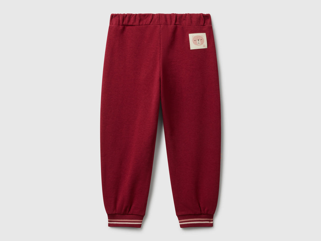 Benetton_Burgundy_Joggers with Bow_32N4GF054_236_02