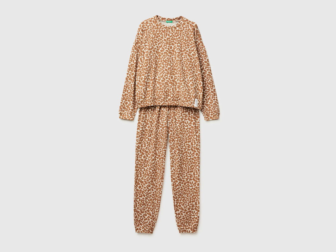 Benetton_Camel_Pyjamas with Animal Print_32QH3P04E_69F_01