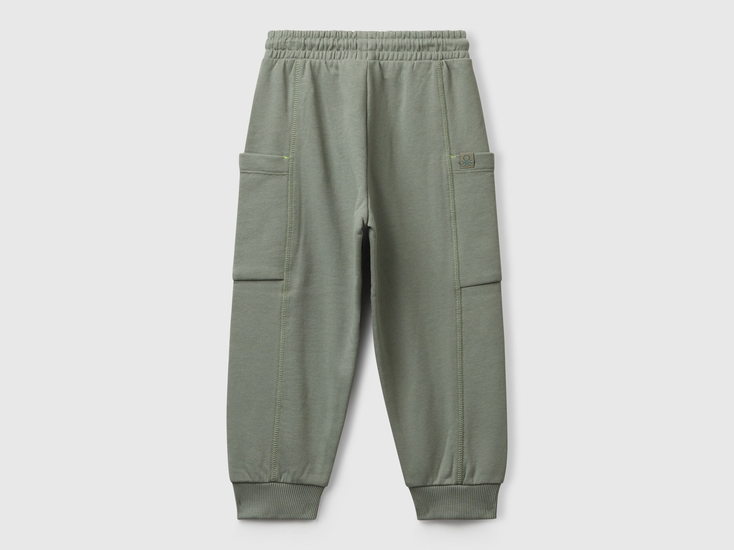 Benetton_Light Green_Cargo Sweatpants_33NVGF052_075_02