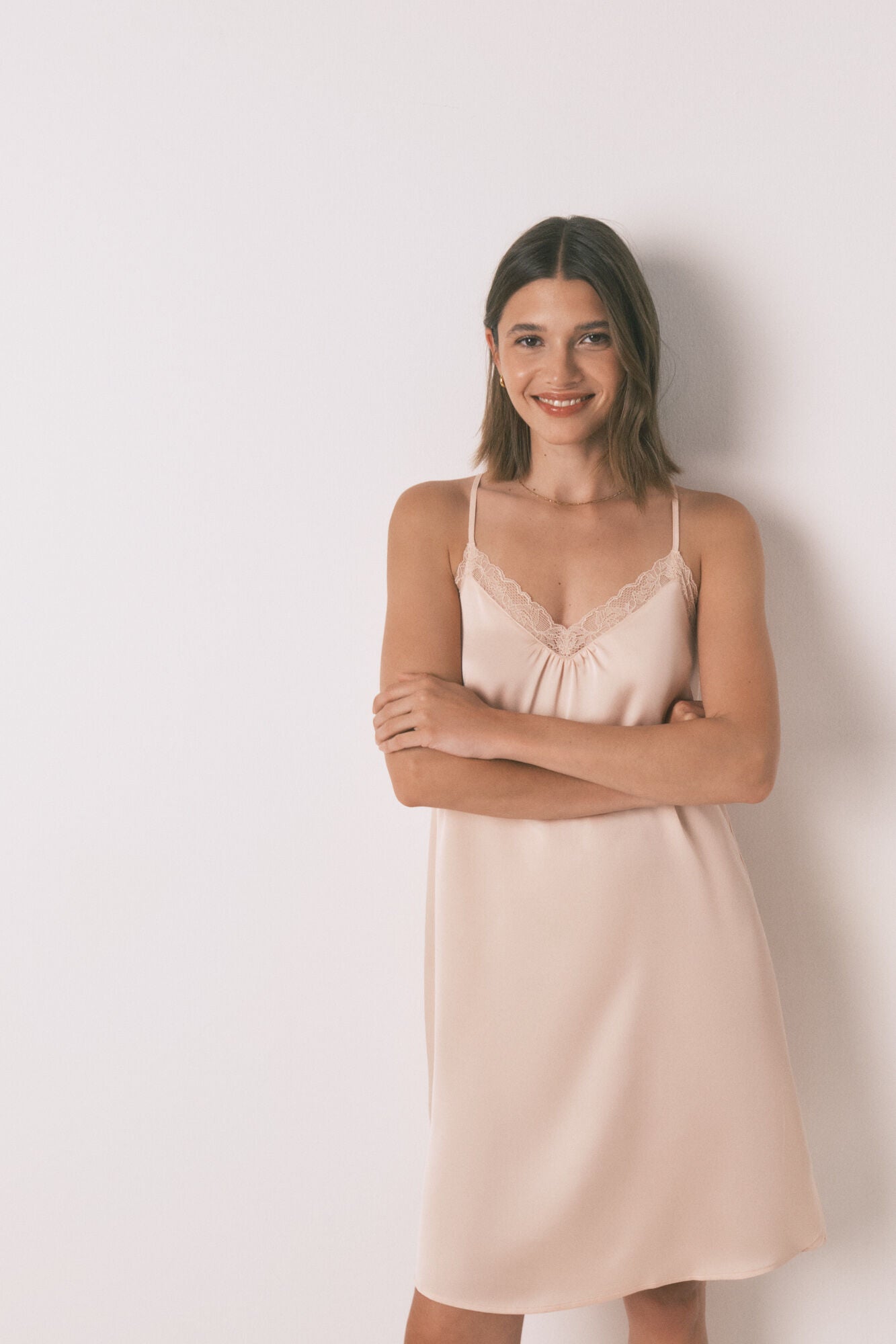 Women Secret_Orange_Orange Lace Satin Nightgown_3412907_64_02