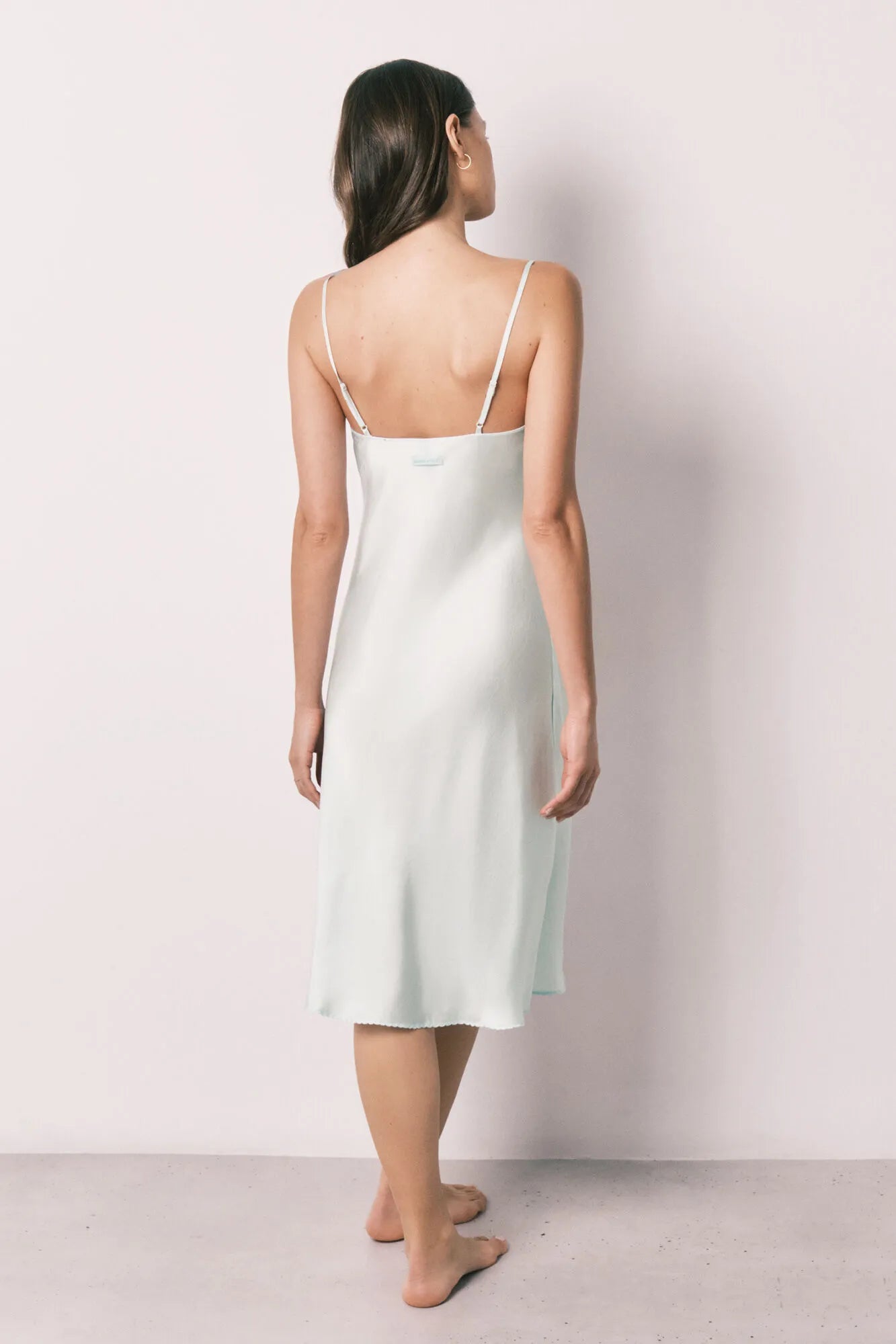 Women Secret Green Women Green Satin Strappy Midi Nightgown SKU: 3413708_22 Image 05