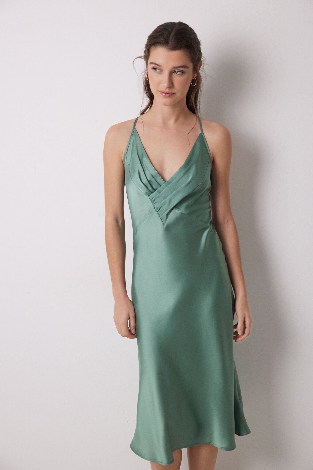 Women Secret_Green Satin Midi Nightgown_3419153_21_03