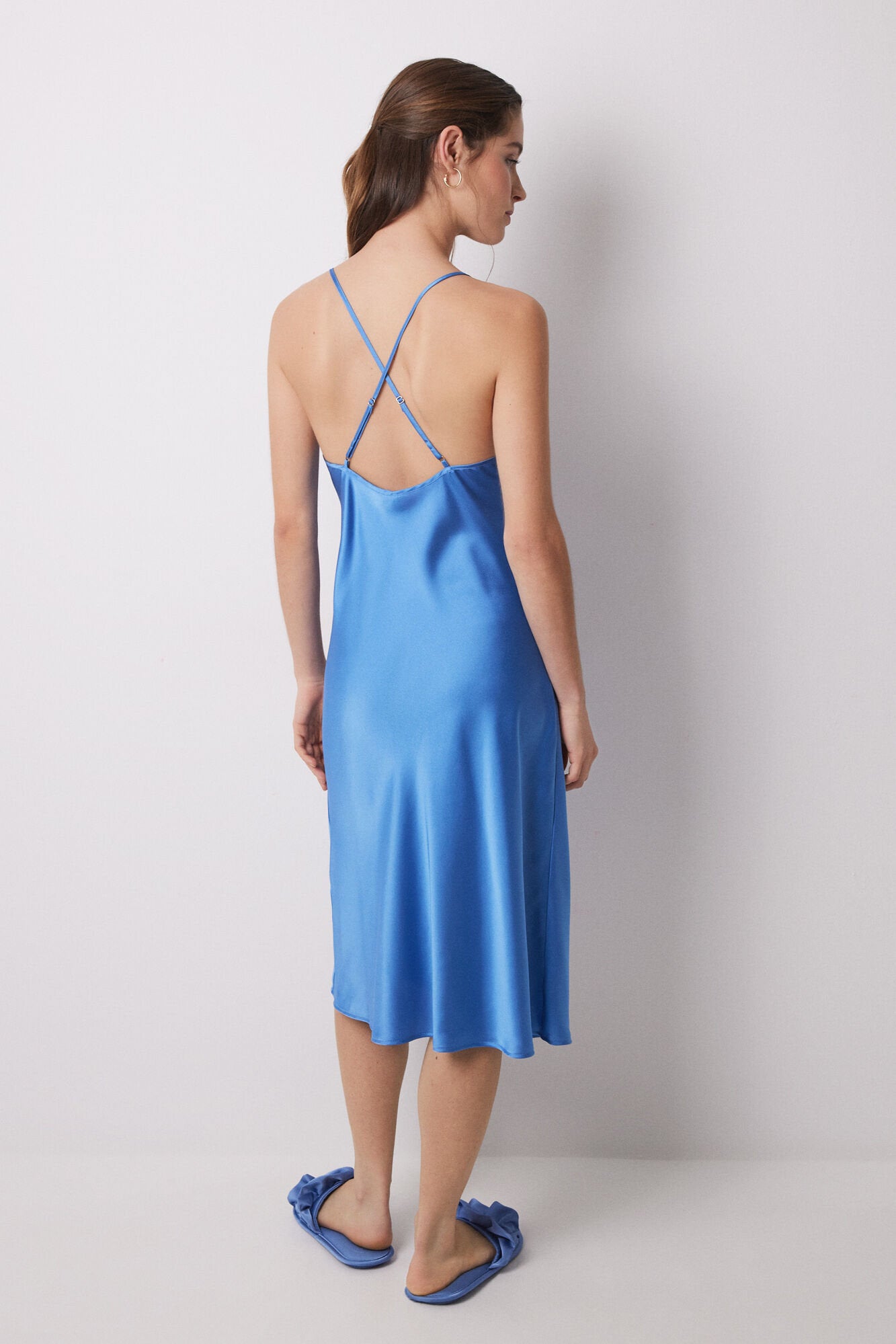 Women Secret_Blue Satin and Lace Midi Nightgown_3419154_19_05