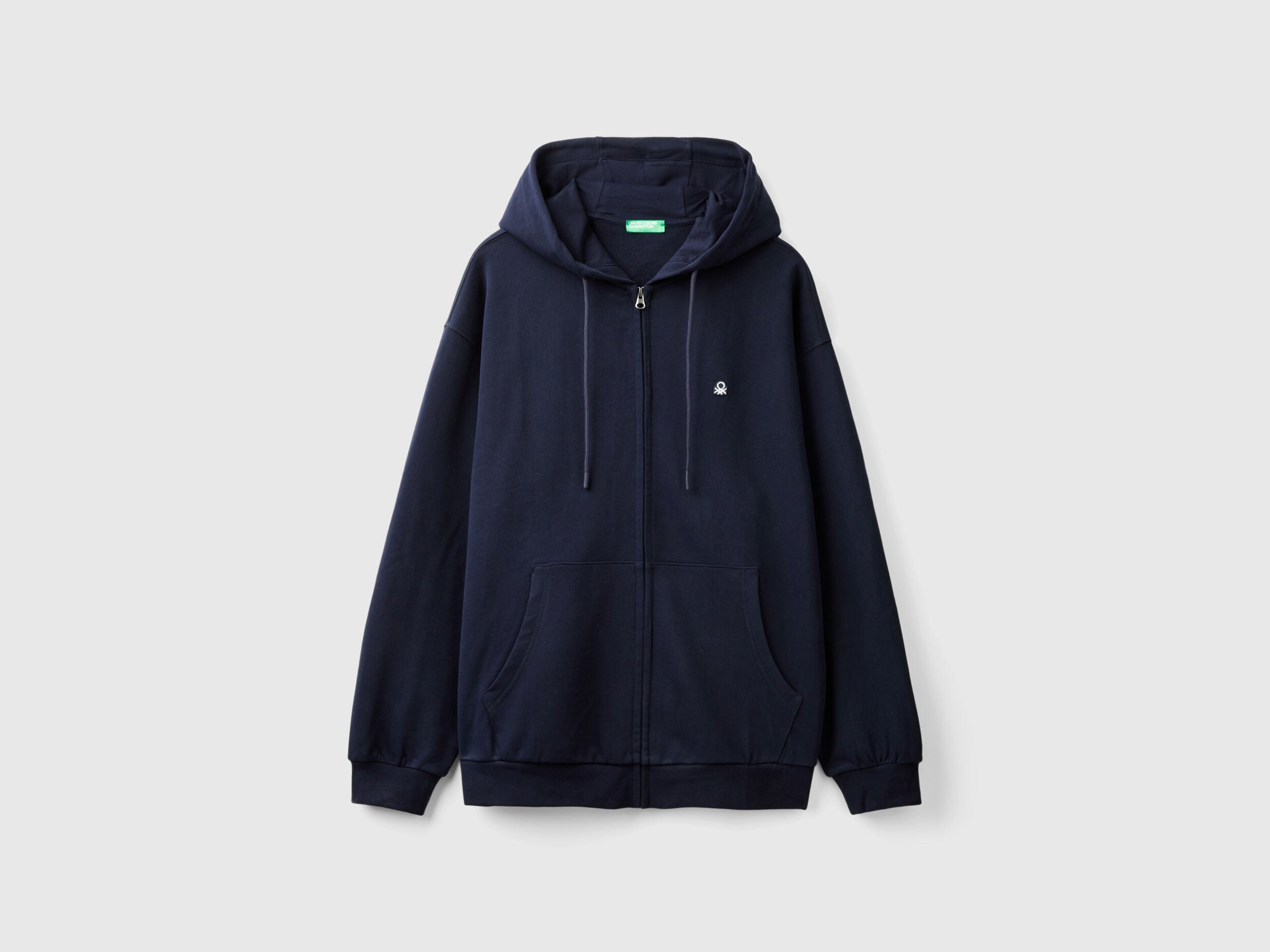 Benetton_Dark Blue_Zip-Up Hoodie in Cotton_342ZU500P_016_05