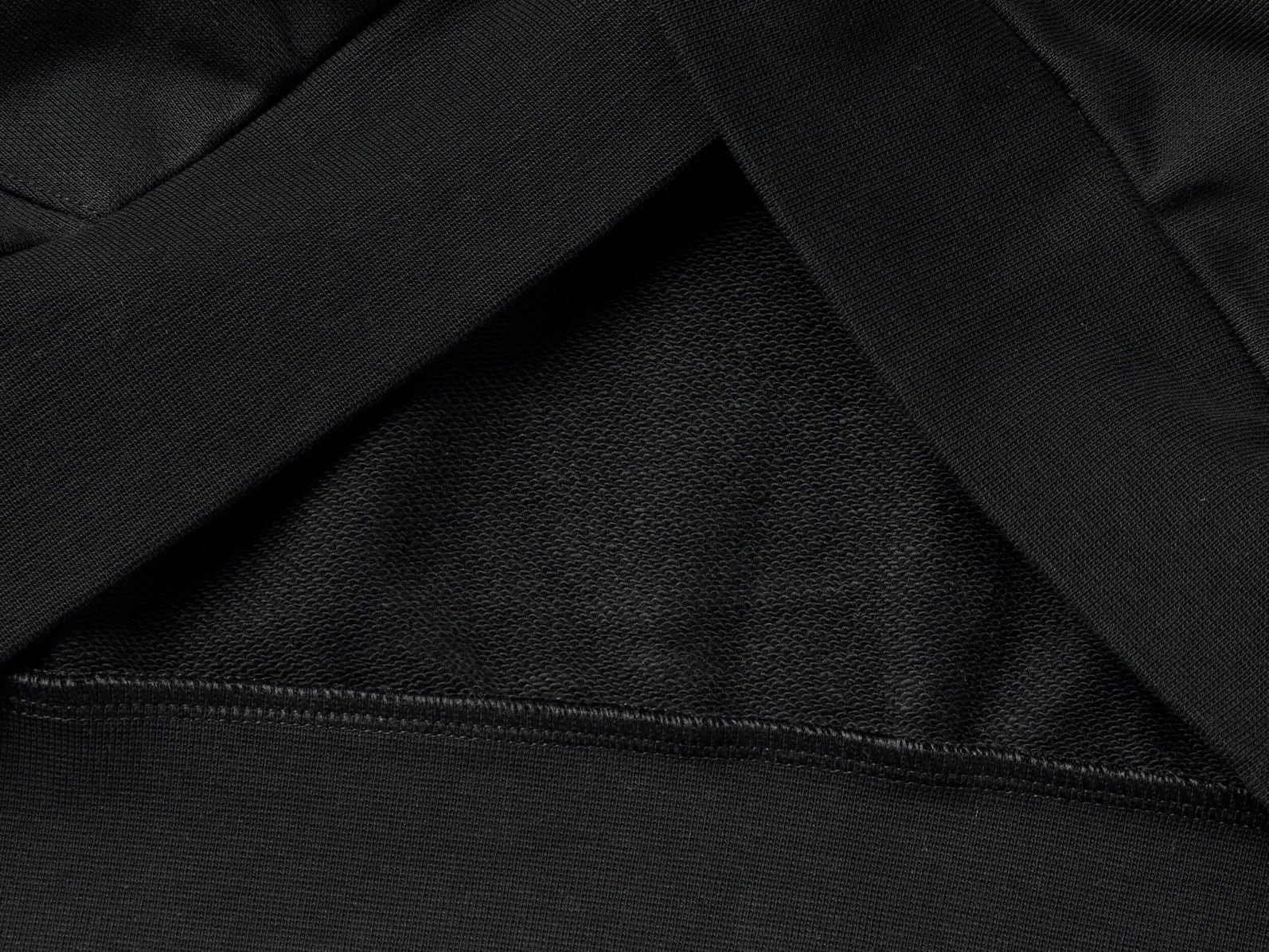 Benetton_Black_Zip-Up Hoodie in Cotton_342ZU500P_100_07