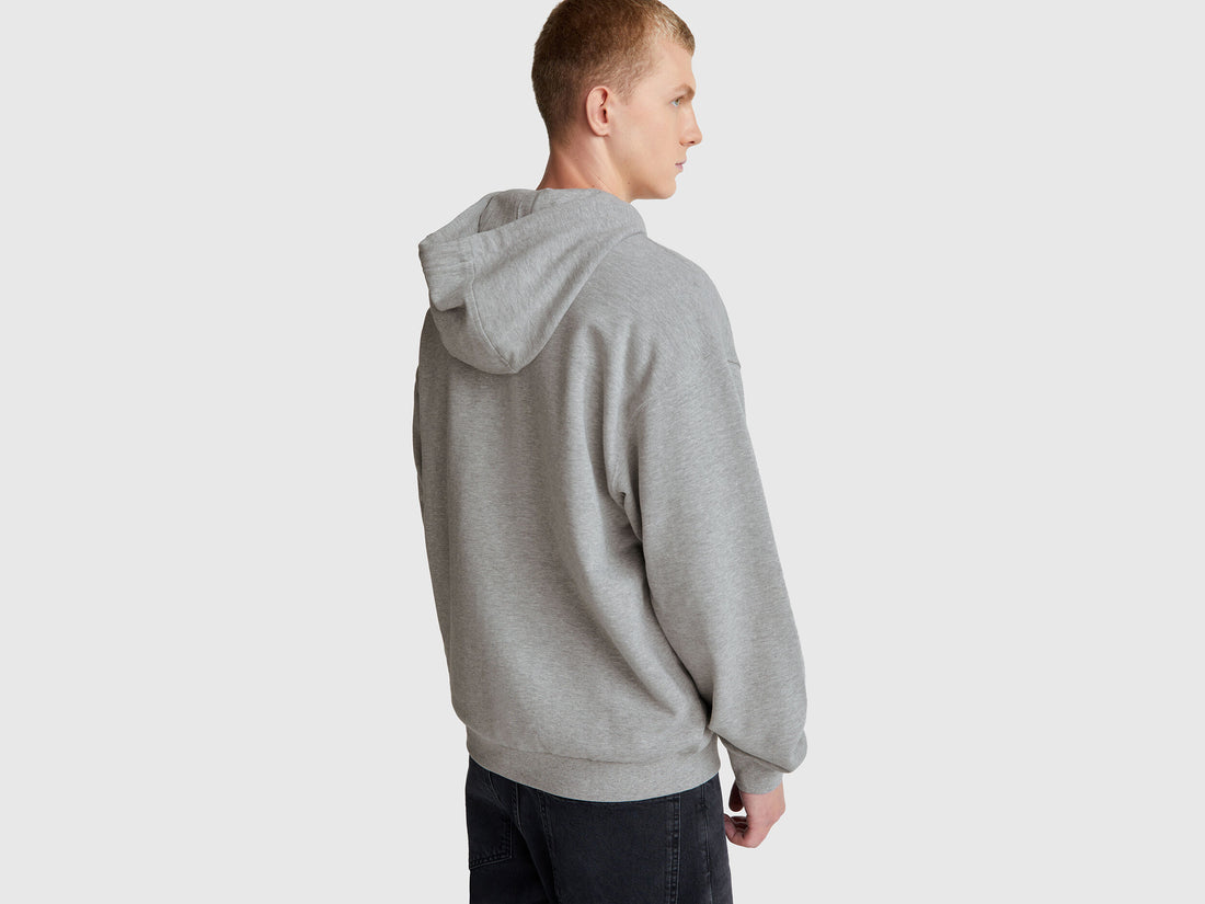 Benetton_Light Gray_Zip-Up Hoodie in Cotton_342ZU500P_501_02