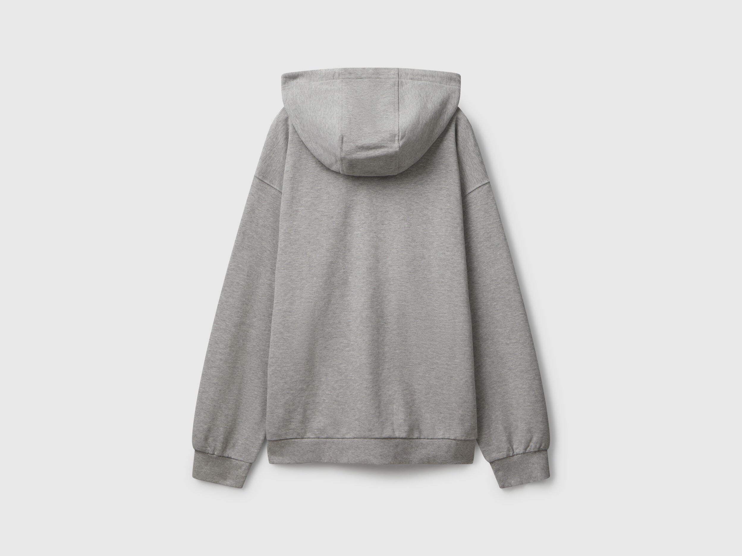Benetton_Light Gray_Zip-Up Hoodie in Cotton_342ZU500P_501_06