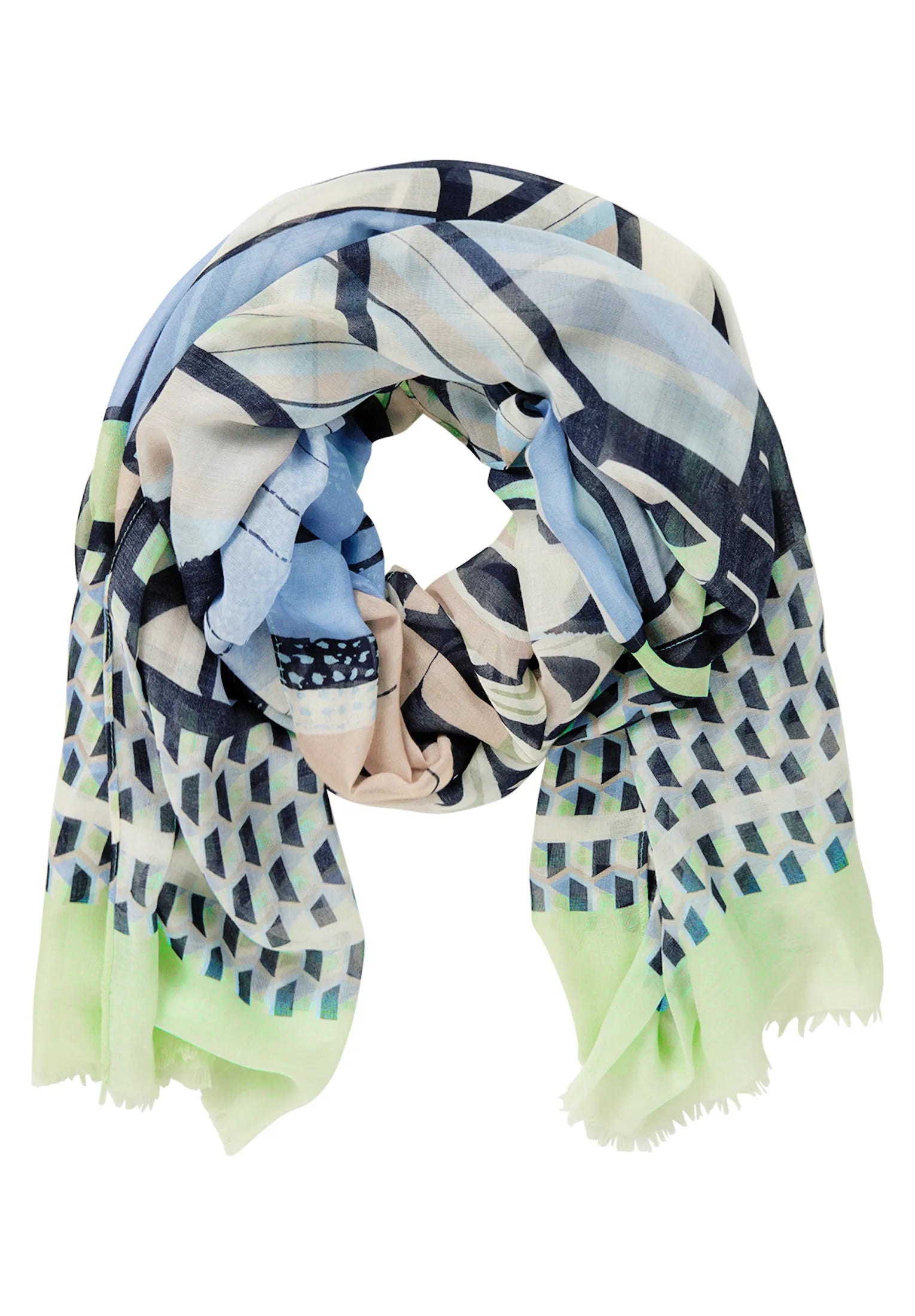 Betty Barclay Blue/Green Women Basic Scarf with Print SKU: 3486-1860_8850 Image 03