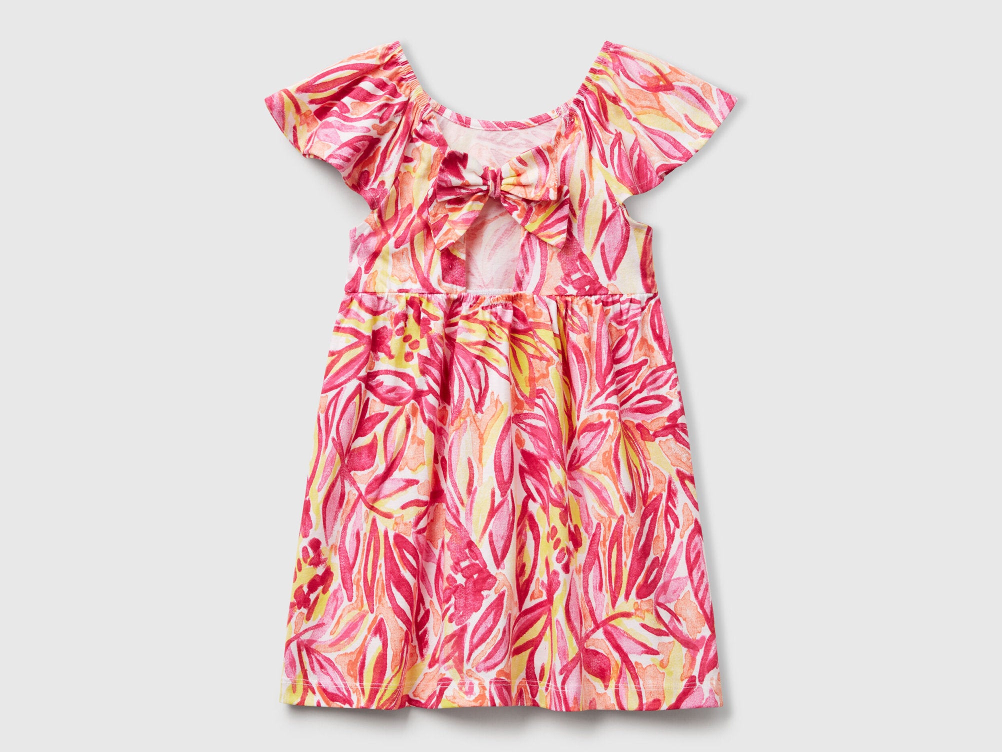 Benetton_Pink Dress with Tropical Print_34VAGV010_73K_02