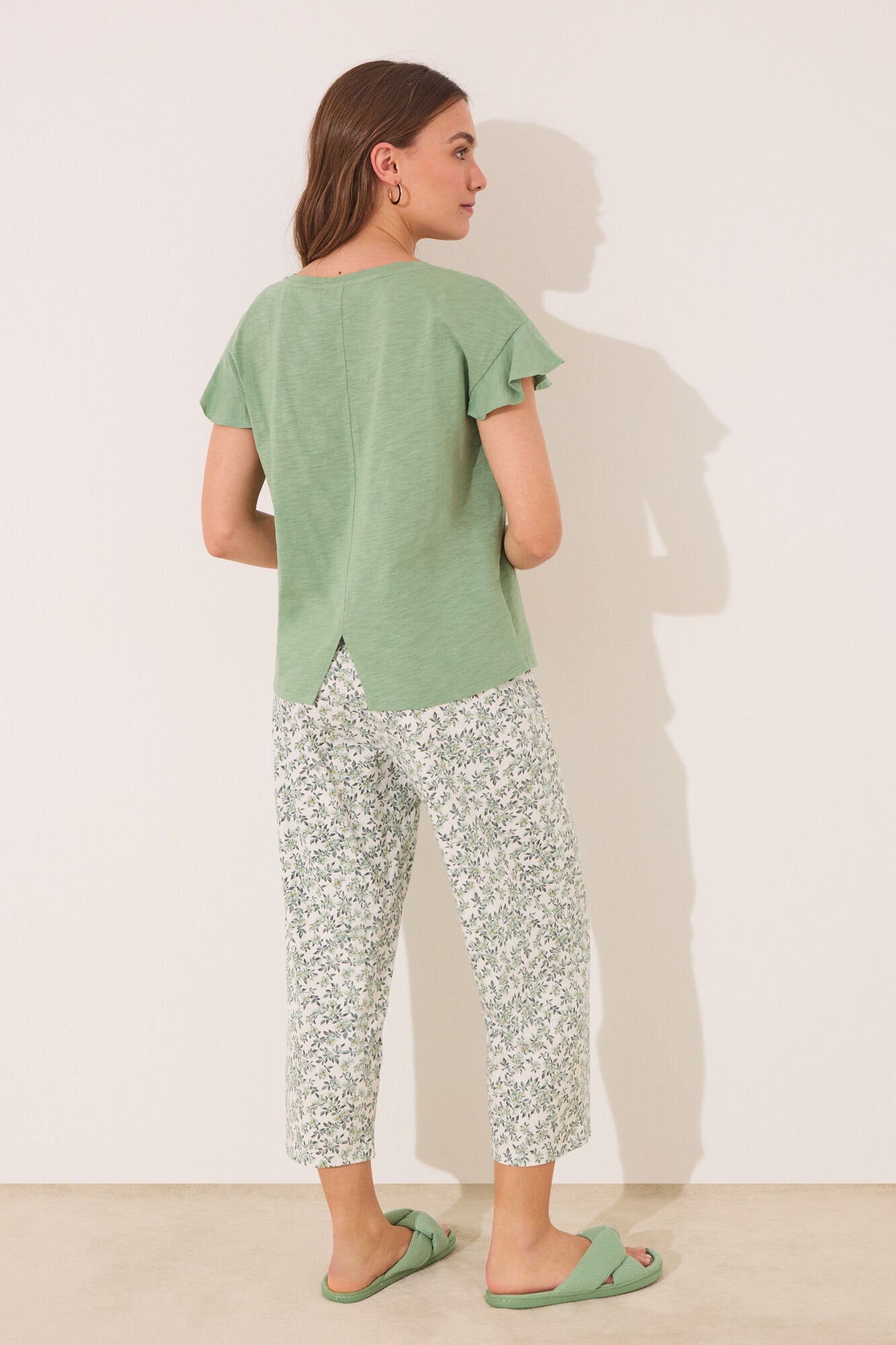 Women Secret_100% Green Cotton Capri Pyjamas_3592399_21_05