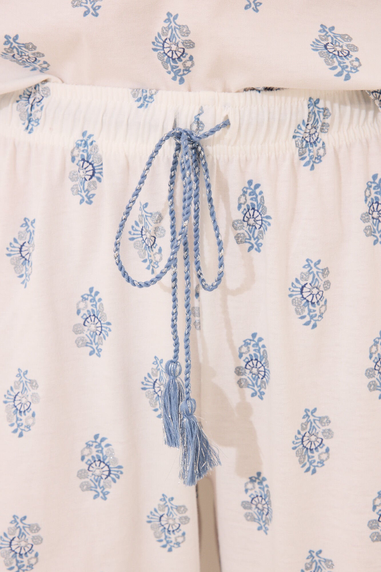 Women Secret_100% Cotton White Paisley Long Pyjamas_3592403_97_04