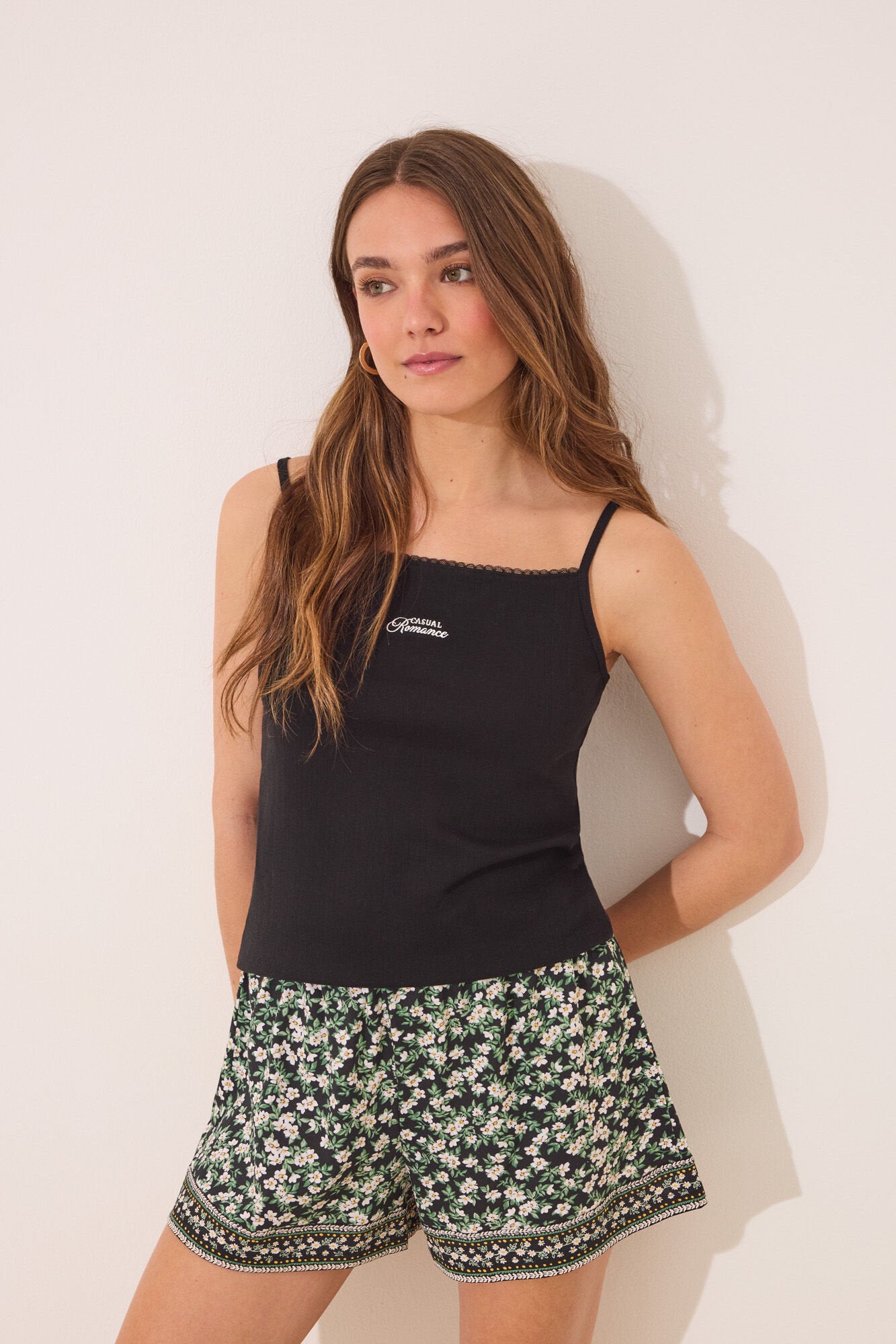 Women Secret_Black Pointelle Cotton Short Pyjamas_3592404_01_02