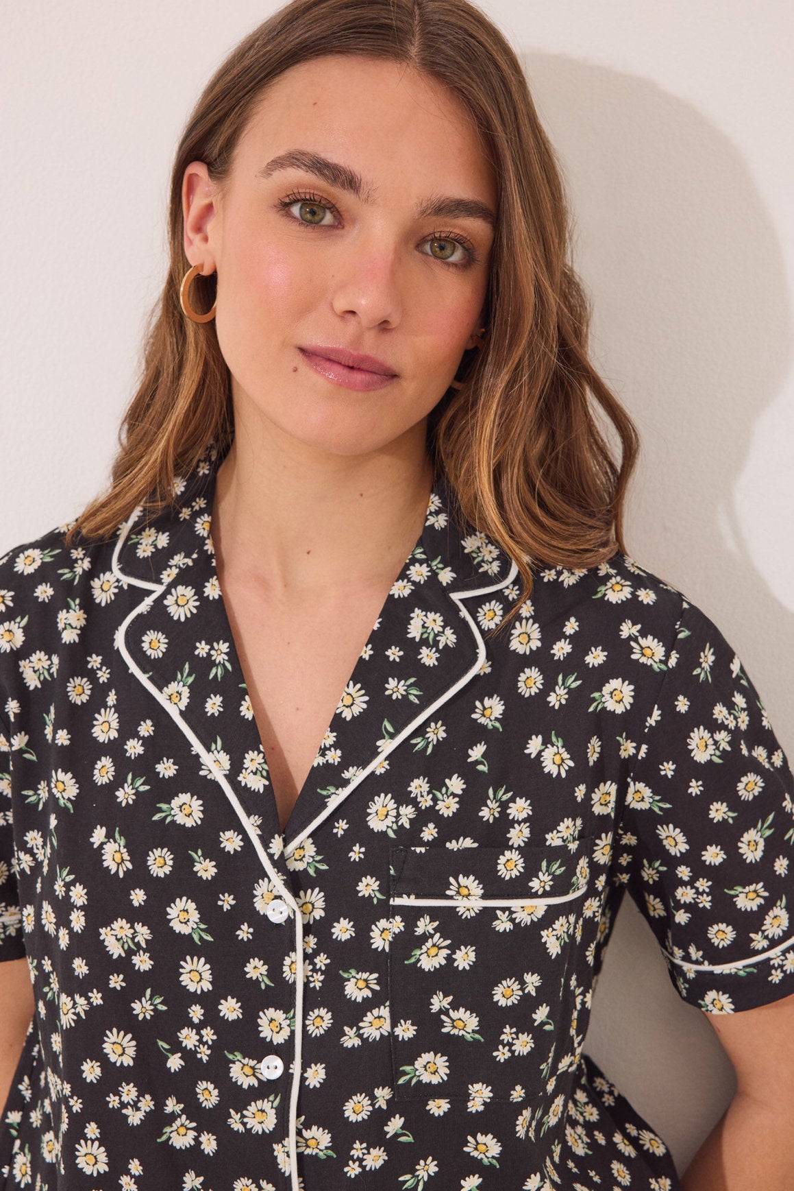 Women Secret_Short 100% Cotton Floral Classic Pyjamas_3592412_01_01