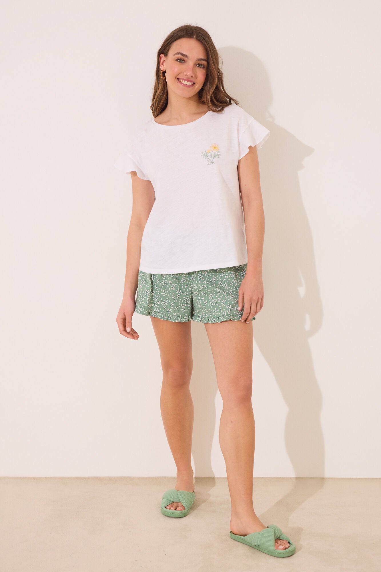 Women Secret_100% Ivory Cotton Short Pyjamas_3592413_96_02