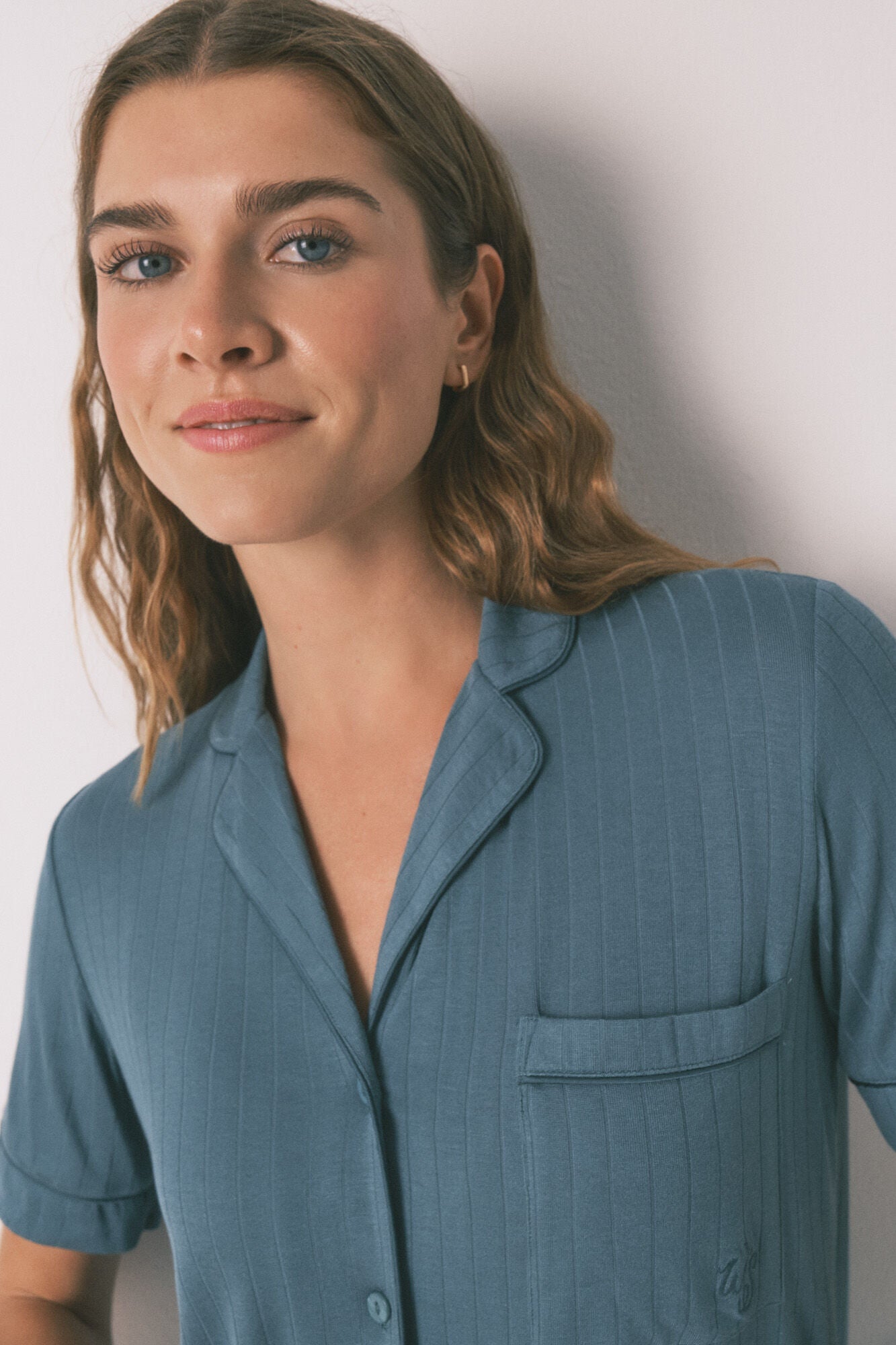 Women Secret_Green_Green Viscose Capri Shirt Pajamas_3592437_22_03