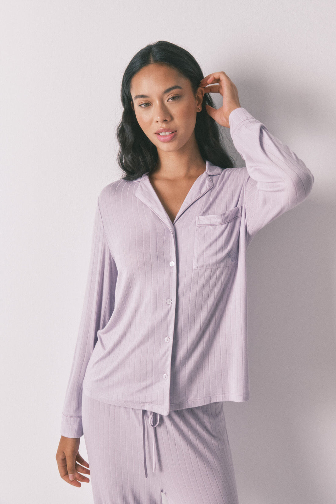 Women Secret_Pink_Long Lilac Viscose Shirt Pajamas_3592438_71_02