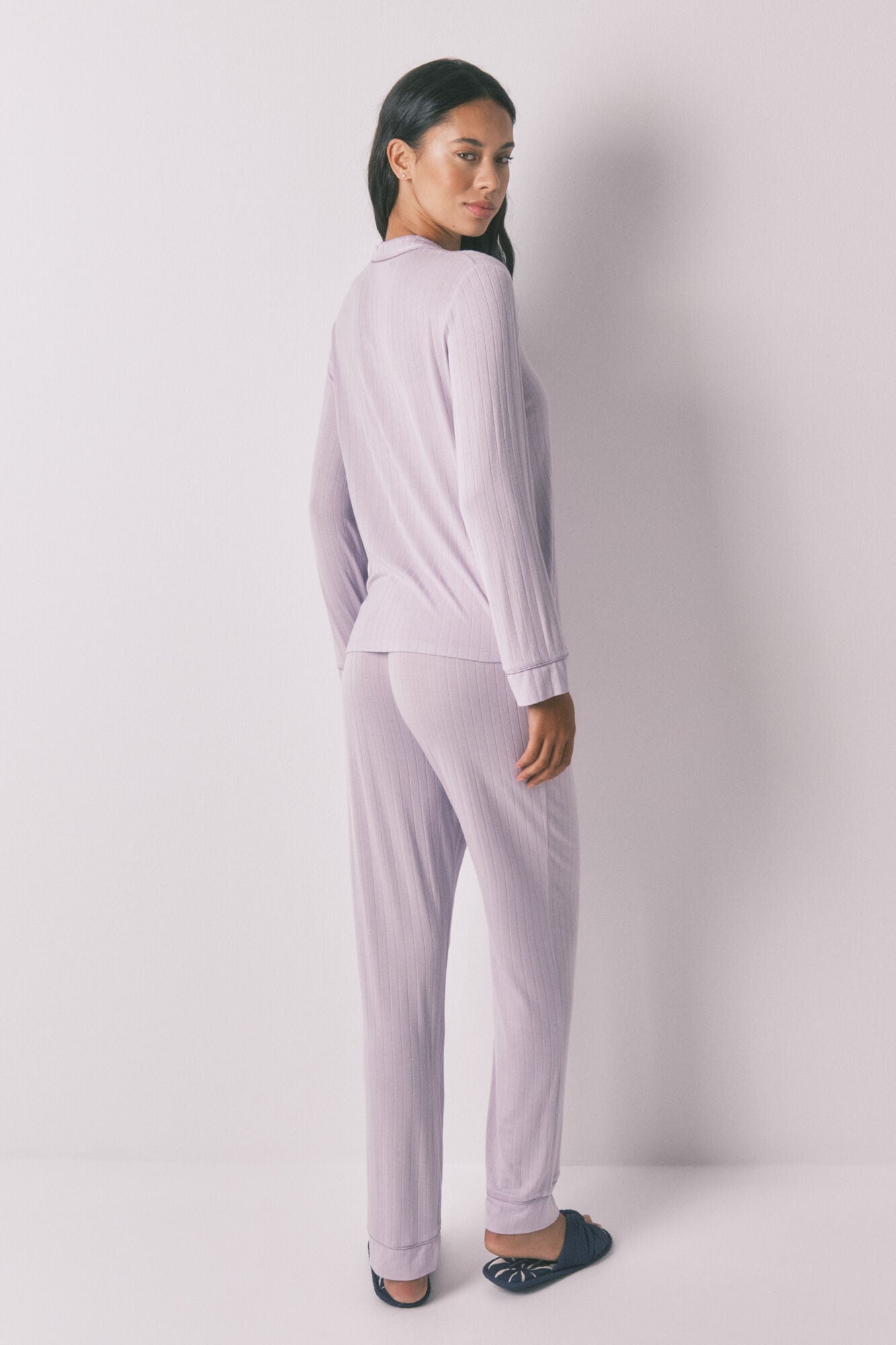 Women Secret_Pink_Long Lilac Viscose Shirt Pajamas_3592438_71_05