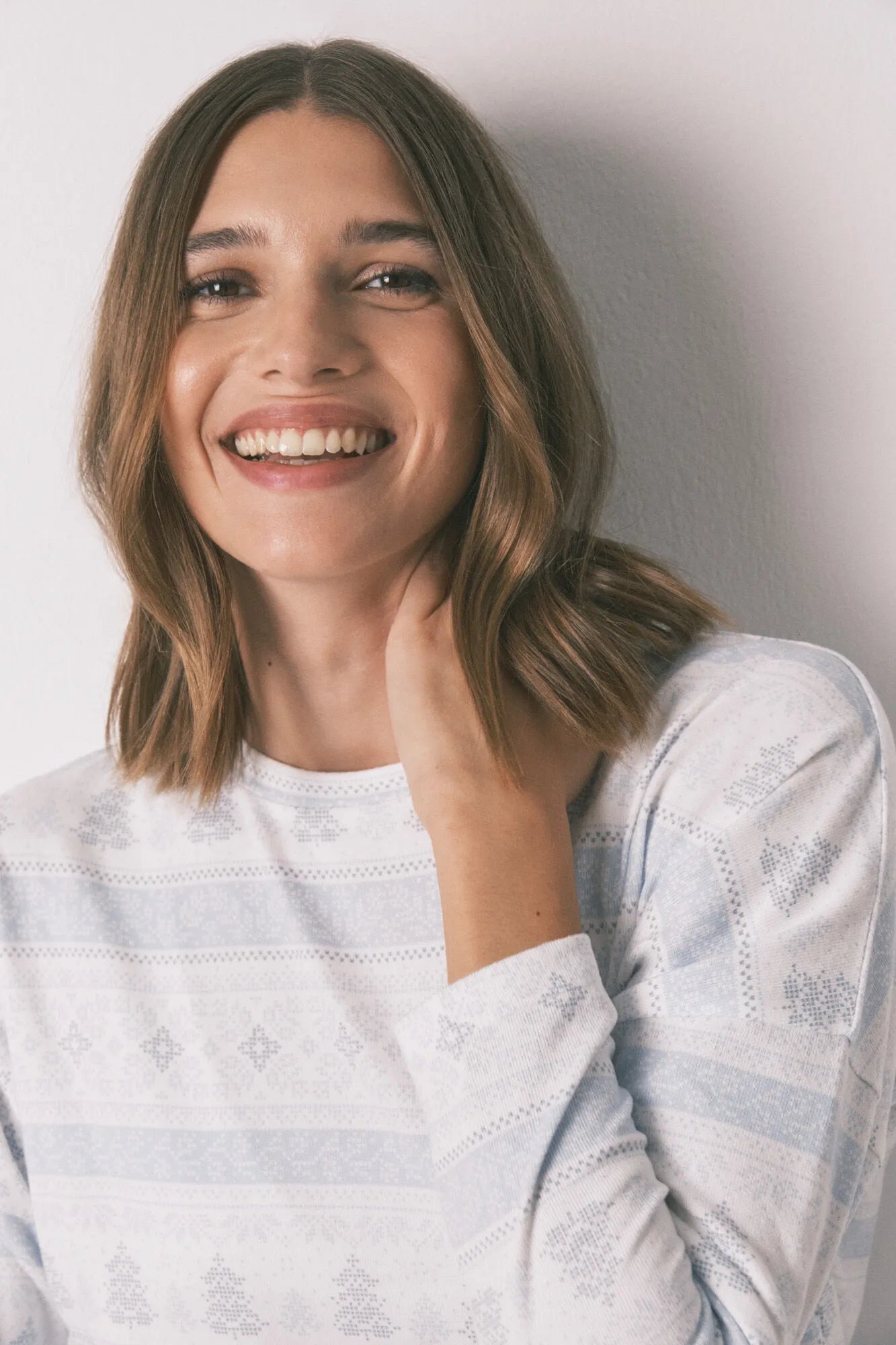 Women Secret_Blue Print_Long Pyjamas Soft Jersey-Knit Pajamas with Blue Borders_3592442_19_03