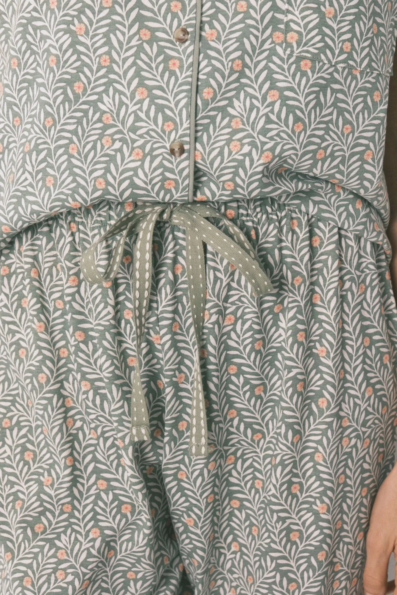 Women Secret_Green_100% Cotton Floral Print Classic Pyjamas_3593010_22_05