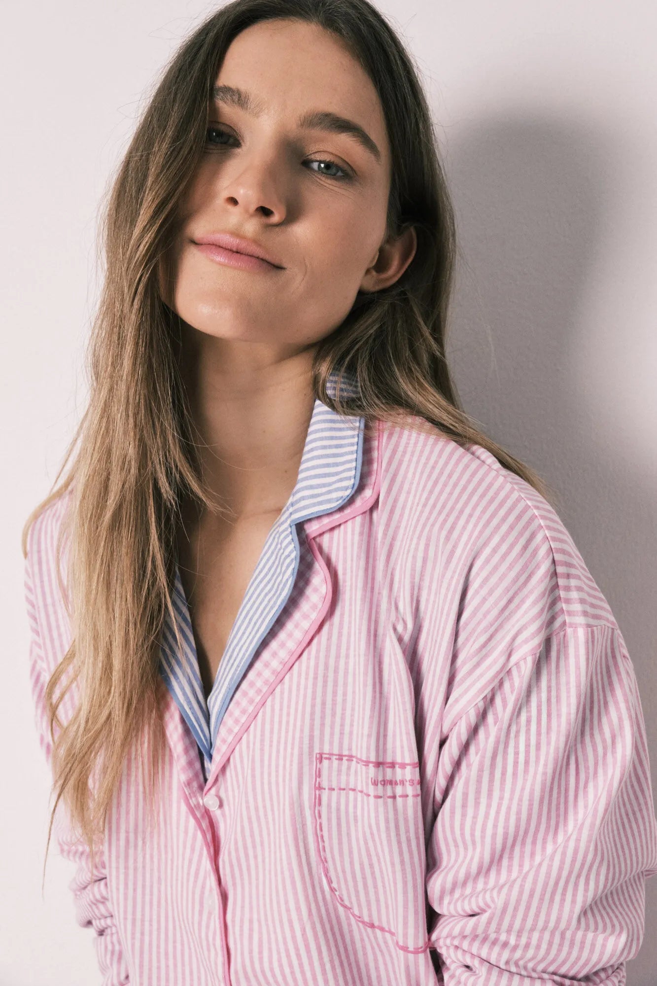 Women Secret Pink Women Pink Cotton Striped Long Classic Pyjamas SKU: 3593022_70 Image 07