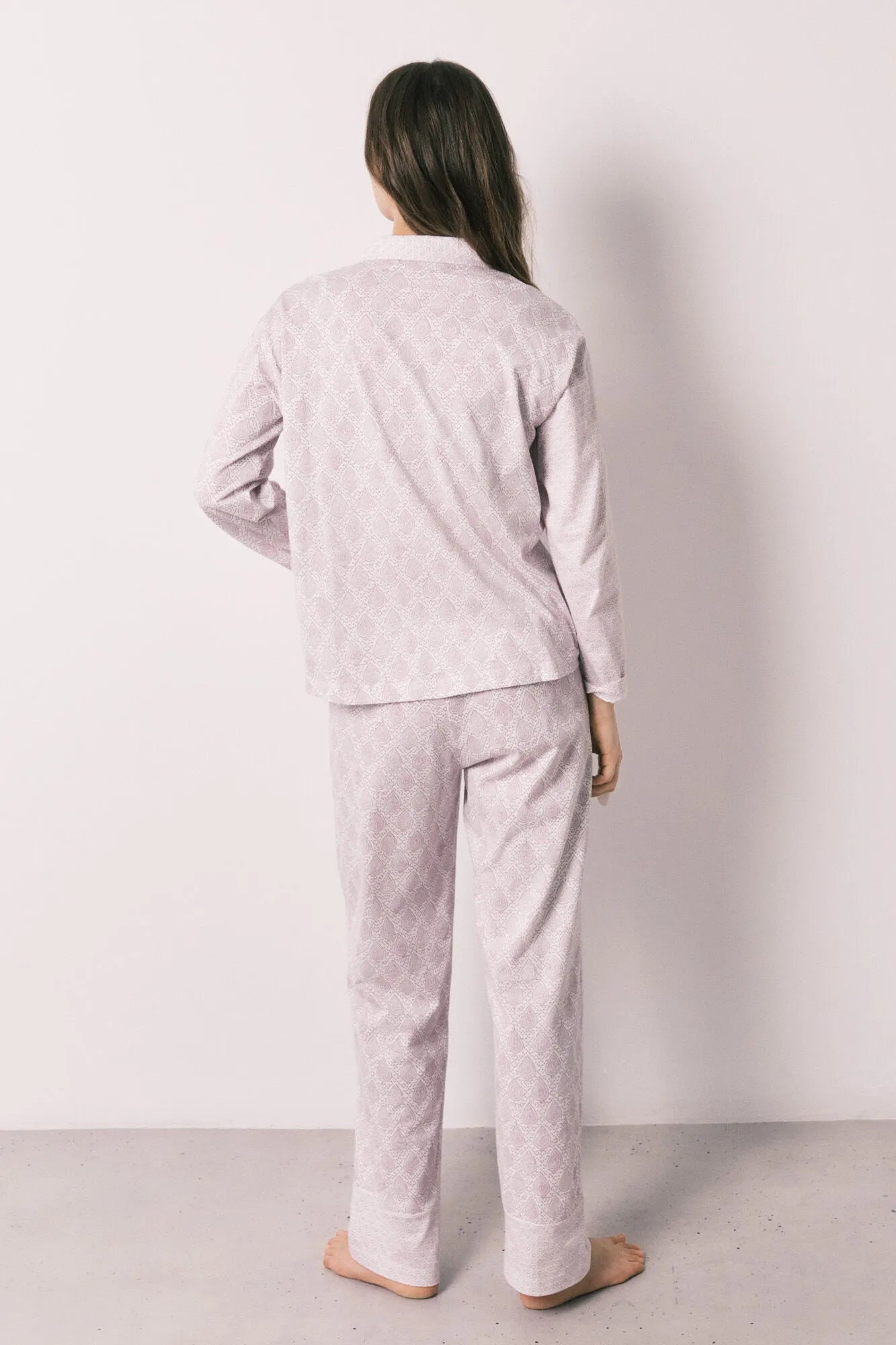 Women Secret Pink Women 100% Cotton Classic Long Stamp Print Pyjamas SKU: 3593032_73 Image 03