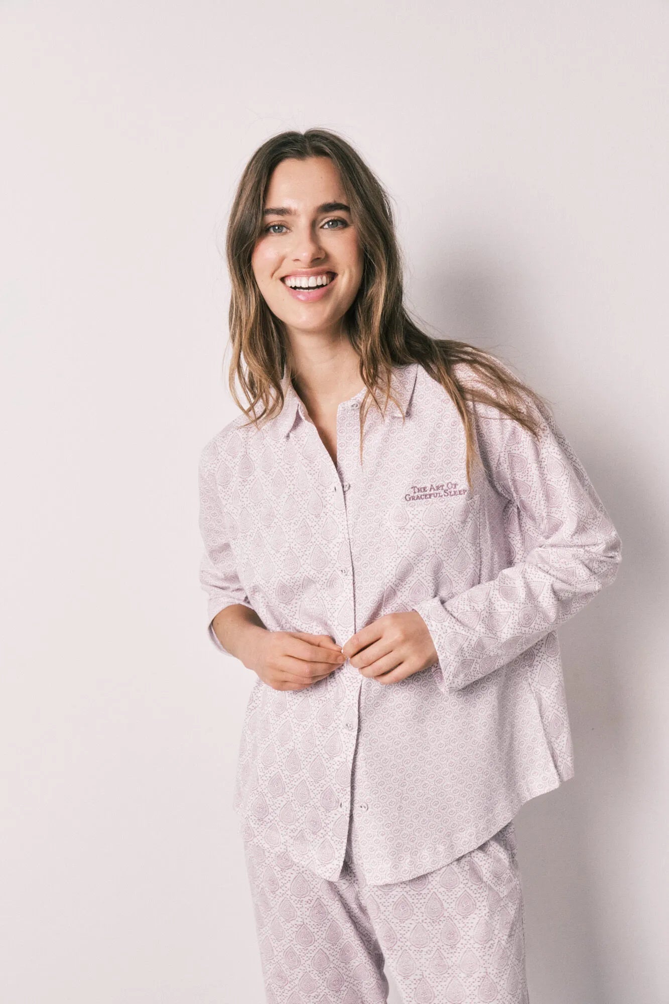 Women Secret Pink Women 100% Cotton Classic Long Stamp Print Pyjamas SKU: 3593032_73 Image 08