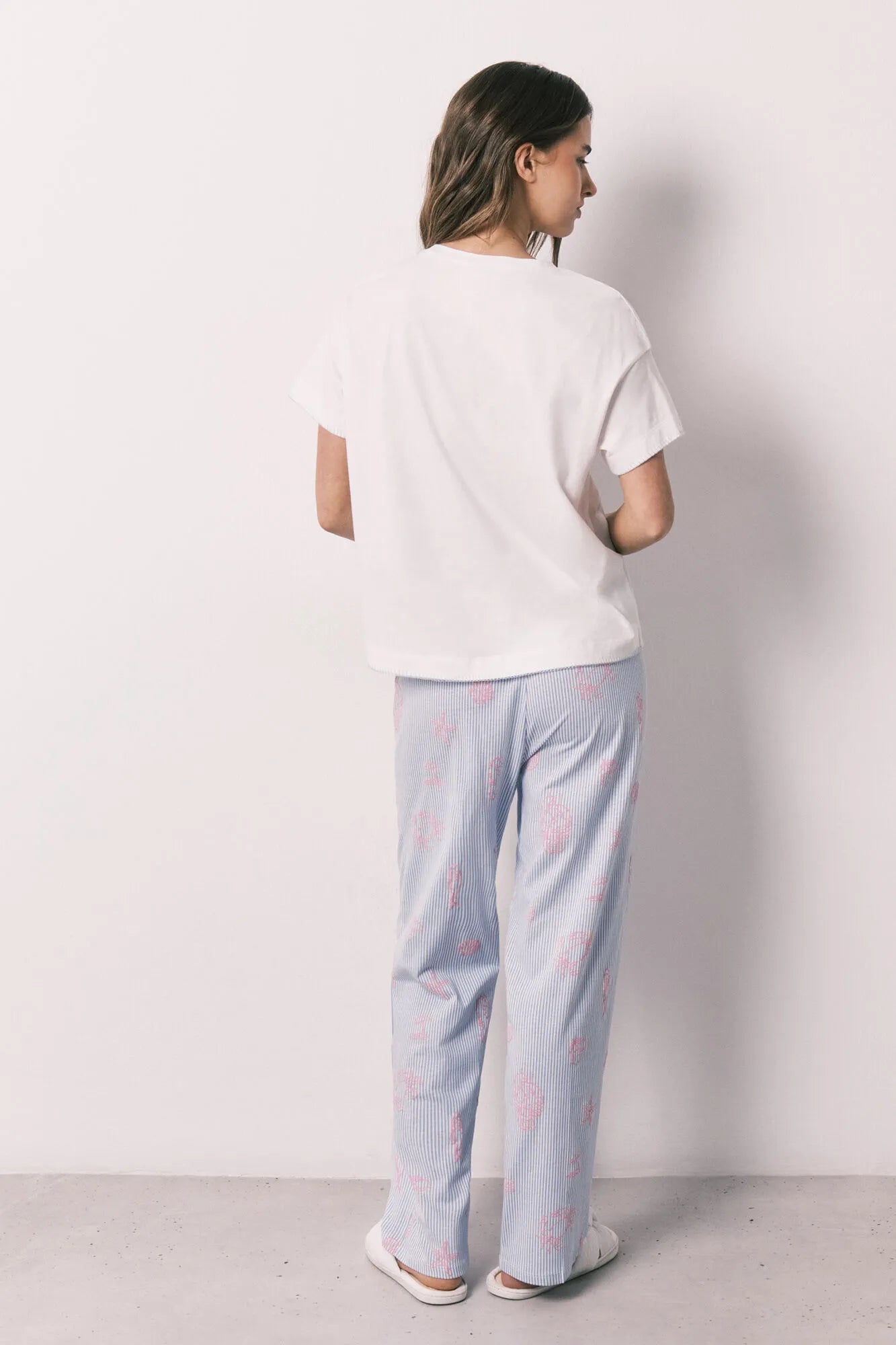 Women Secret Ivory Women Starfish Print Cotton Short Sleeve Long Pyjamas SKU: 3593068_96 Image 05