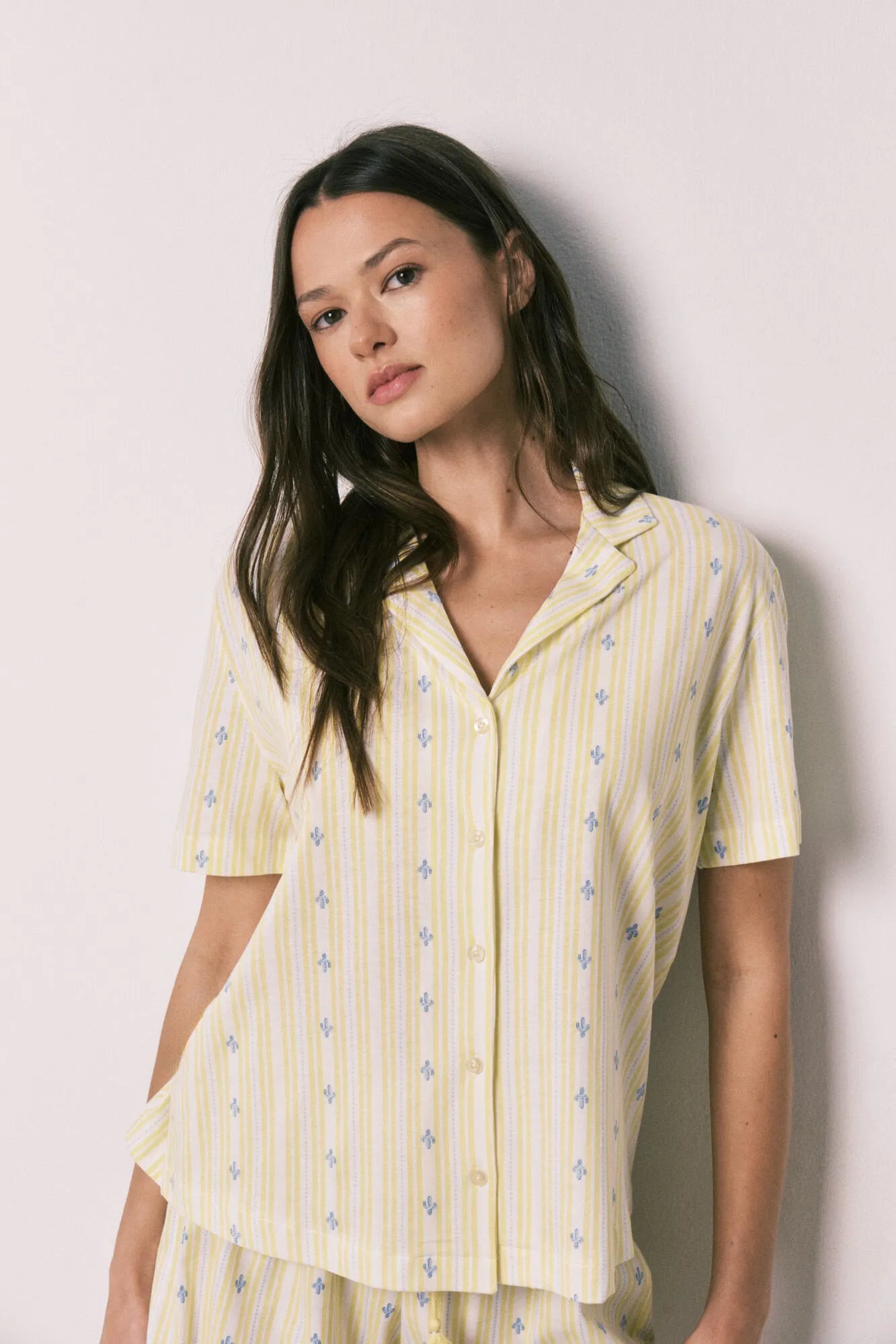 Women Secret Yellow Women Yellow Cotton Classic Short Pyjamas SKU: 3593074_04 Image 03