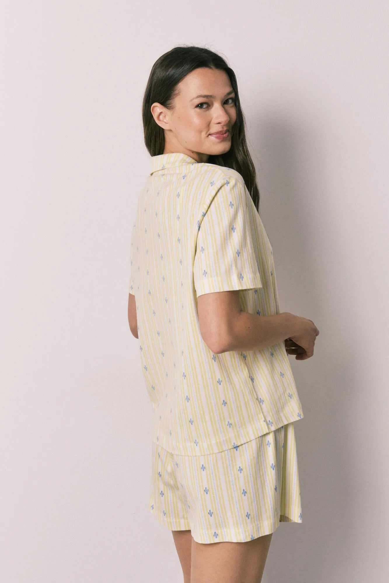 Women Secret Yellow Women Yellow Cotton Classic Short Pyjamas SKU: 3593074_04 Image 05