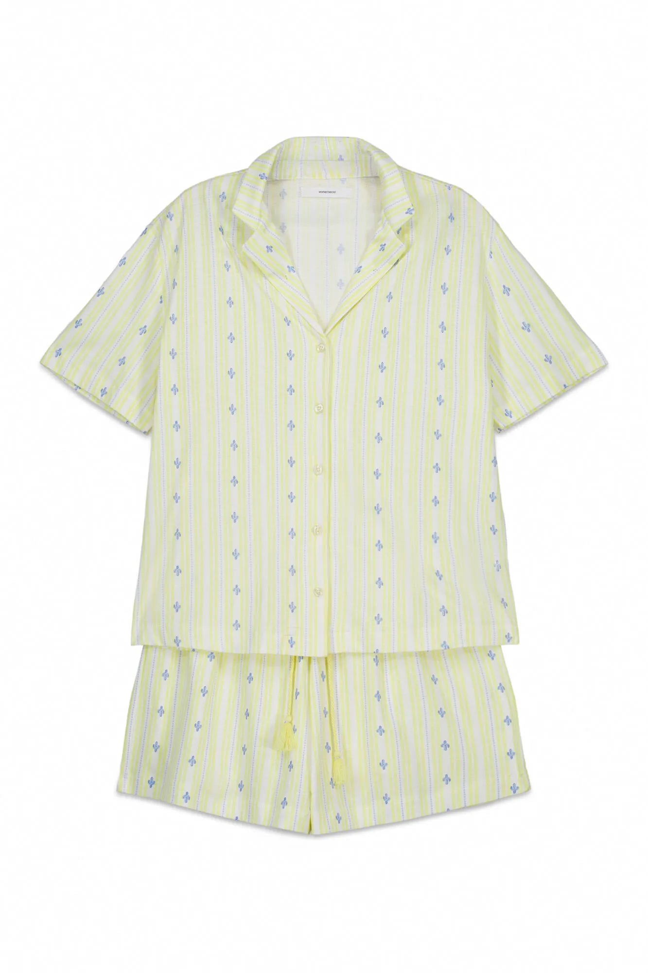 Women Secret Yellow Women Yellow Cotton Classic Short Pyjamas SKU: 3593074_04 Image 07