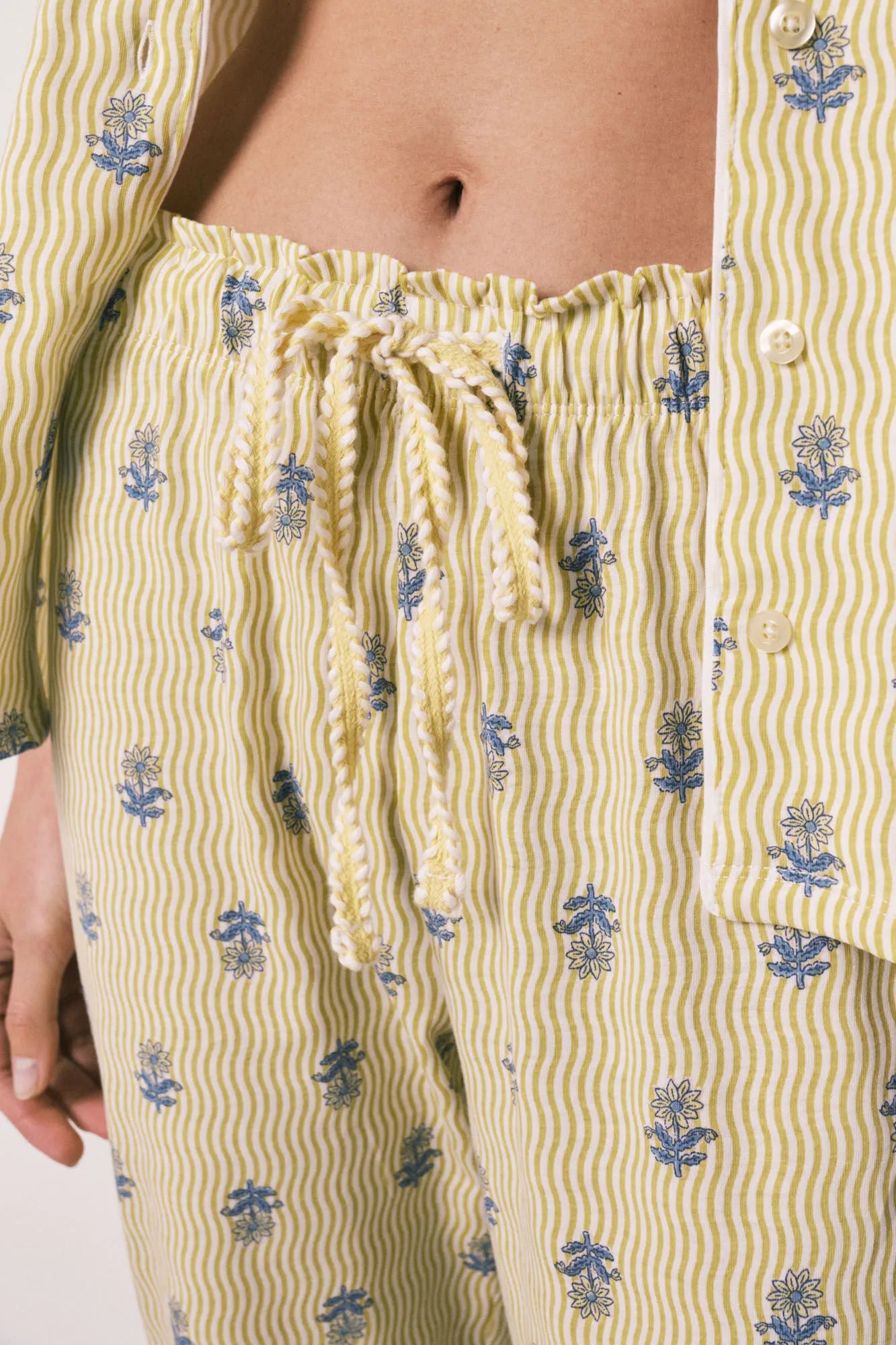 Women Secret Yellow Women Printed Cotton Classic Pyjamas SKU: 3593075_04 Image 03