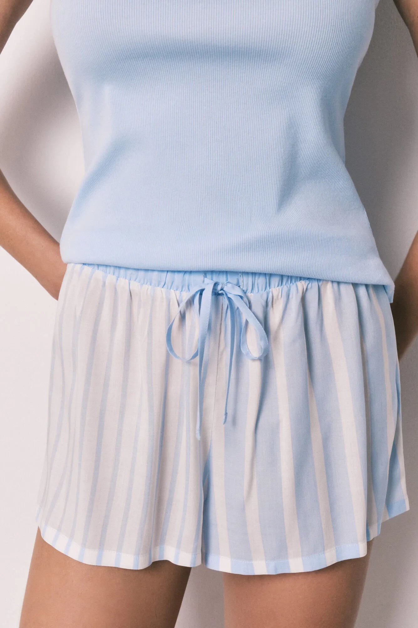 Women Secret Medium Blue Women Blue Cotton And Viscose Short Pyjamas SKU: 3593085_12 Image 02