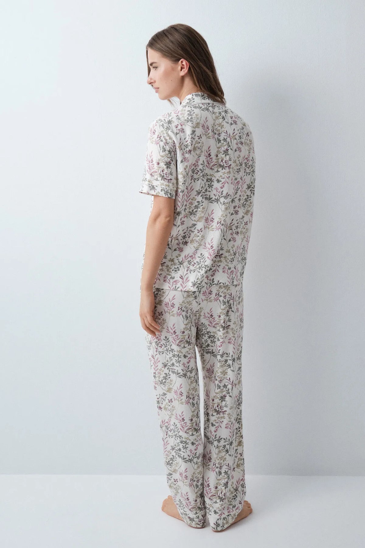 Women Secret Ivory Women Floral Short Sleeve Classic Pyjamas SKU: 3594751_96 Image 05