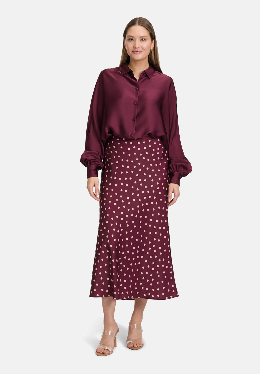 Vera Mont_Deep Dahlia_Satin Blouse with Collar_3596-4262_4715_02