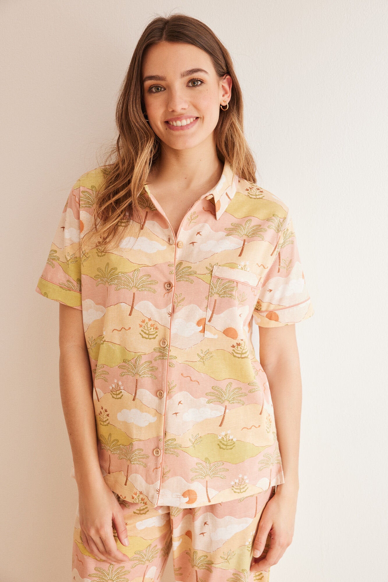 Multicoloured Short Sleeves Masculine Pyjama_3597372_98_03